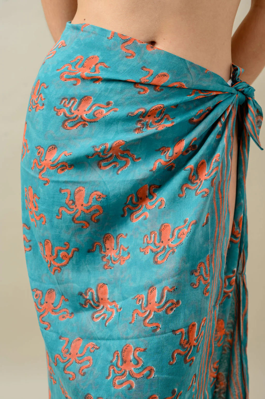 BLUE OCTOPUS COTTON PAREO