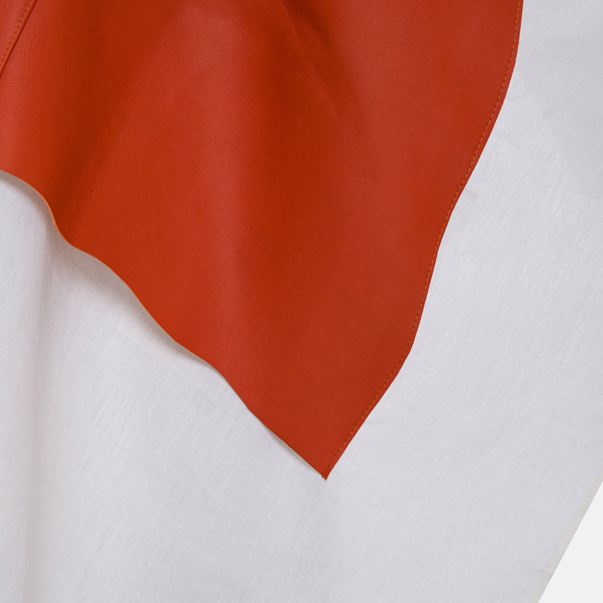 NAYLA LINEN LEATHER GILET ORANGE