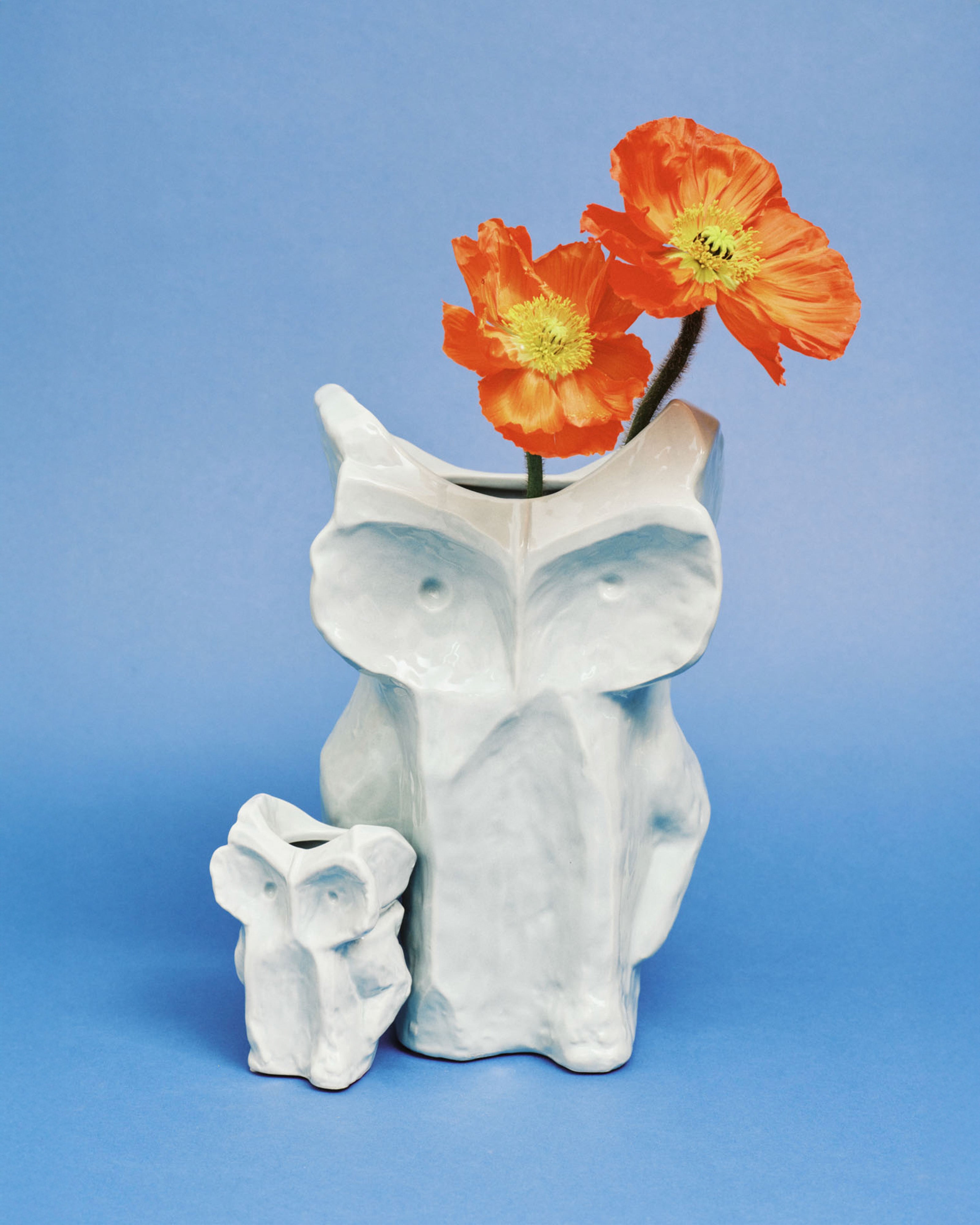 OWL VASE L BLUE AFTER MIDNIGHT