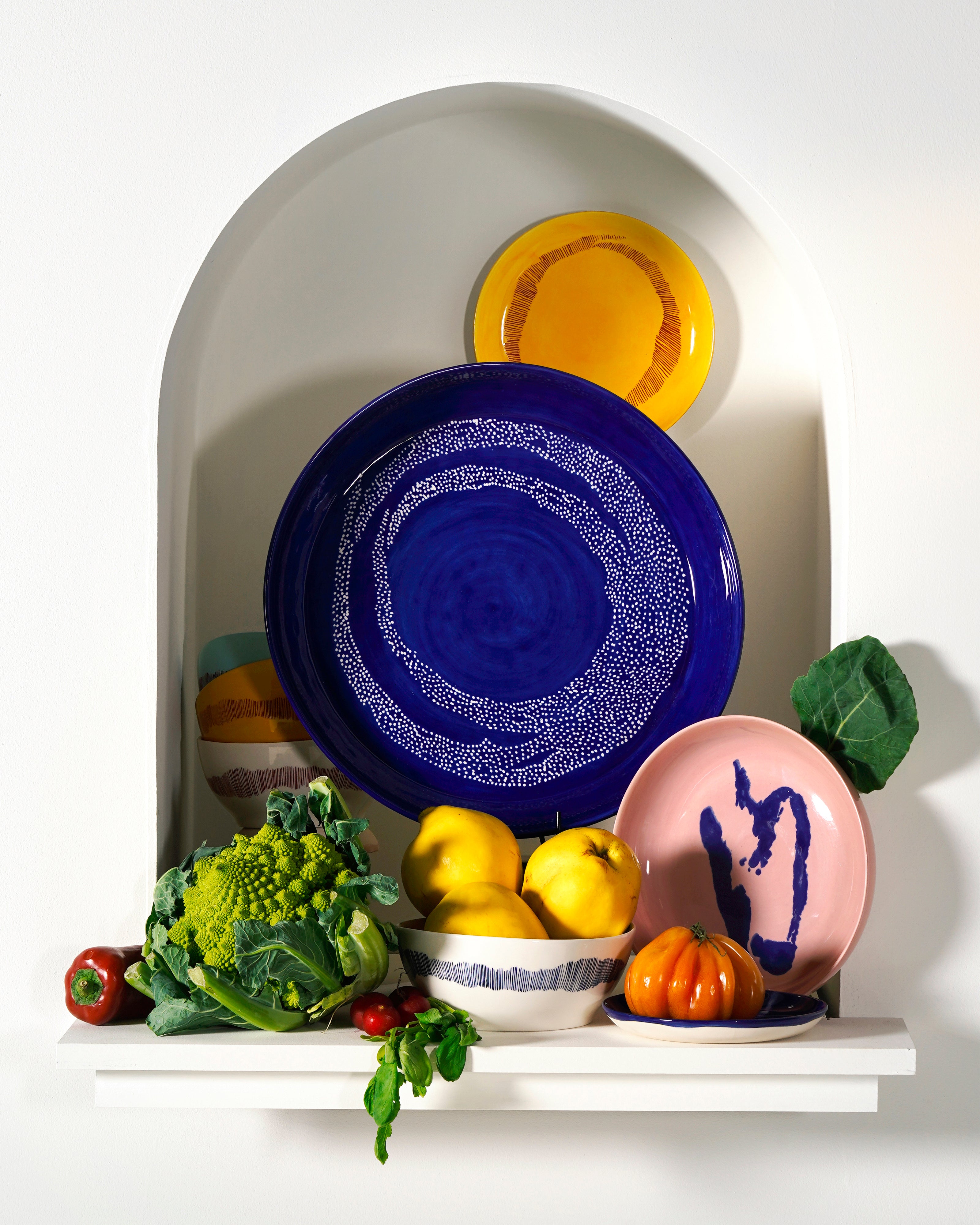 SERVING PLATE S PINK PEPPER BLUE FEAST