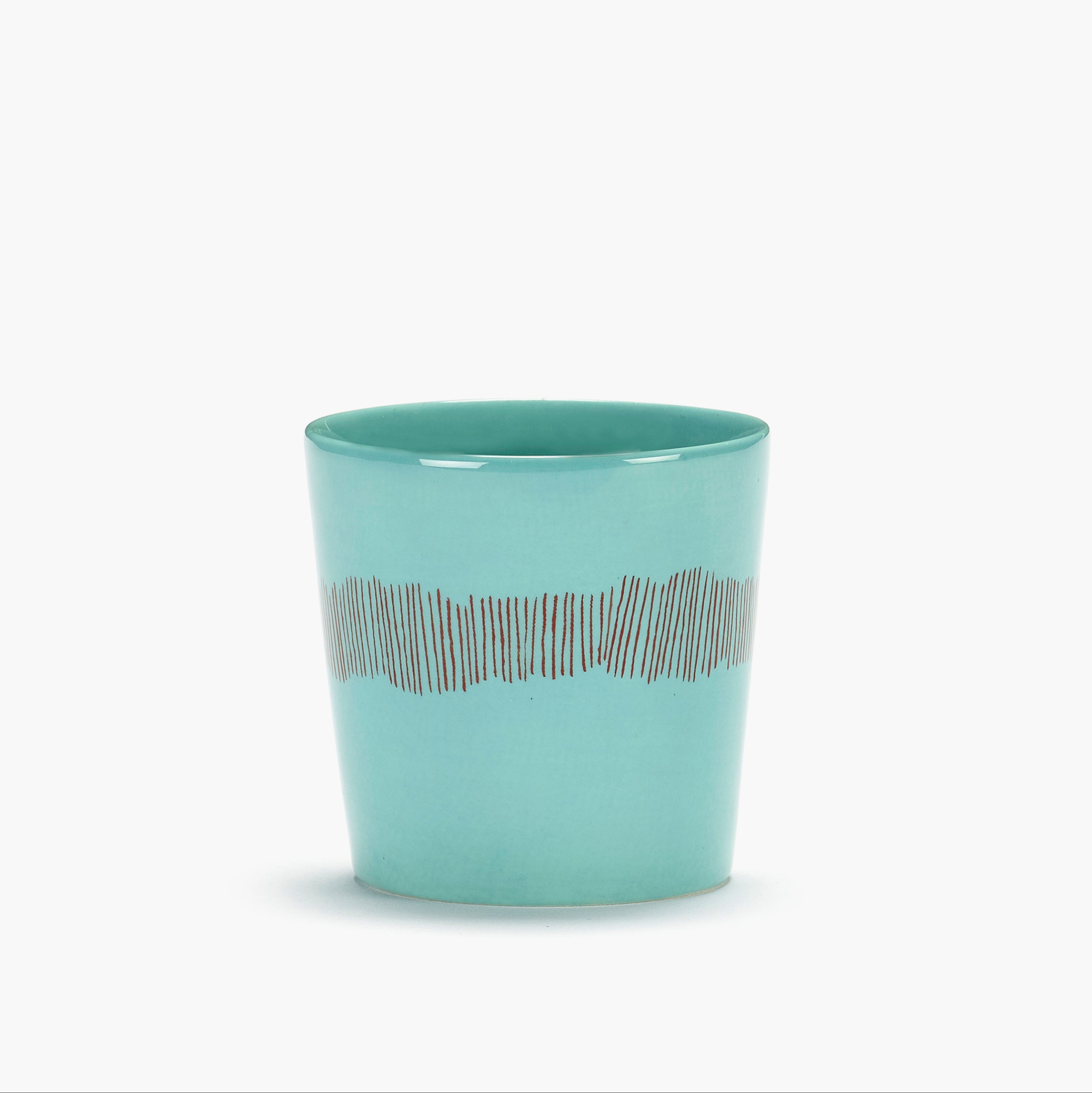 COFFEE CUP AZURE STRIPES RED FEAST- SET OF OF 4 CUPS