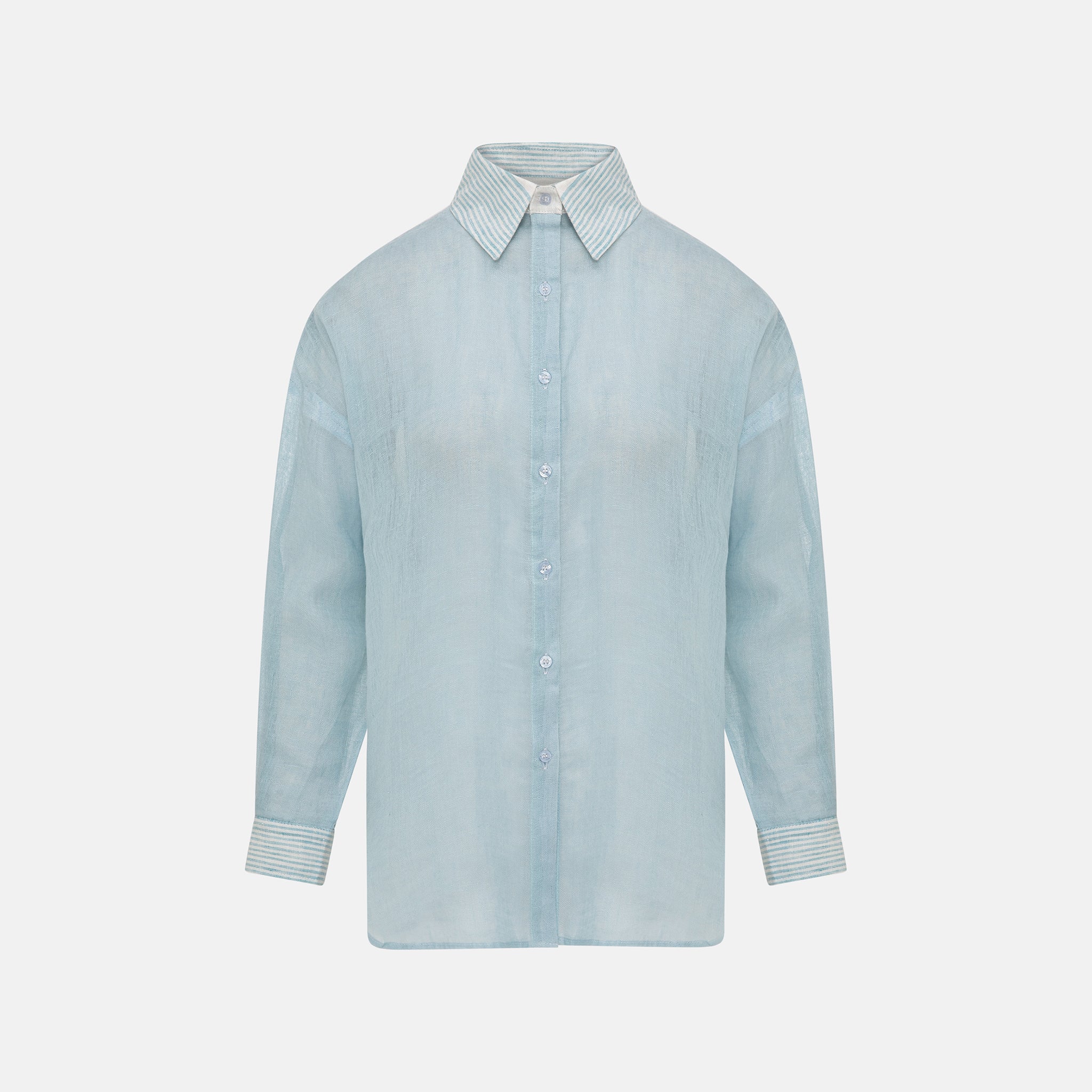 HANI LINEN SHIRT TURQUOISE
