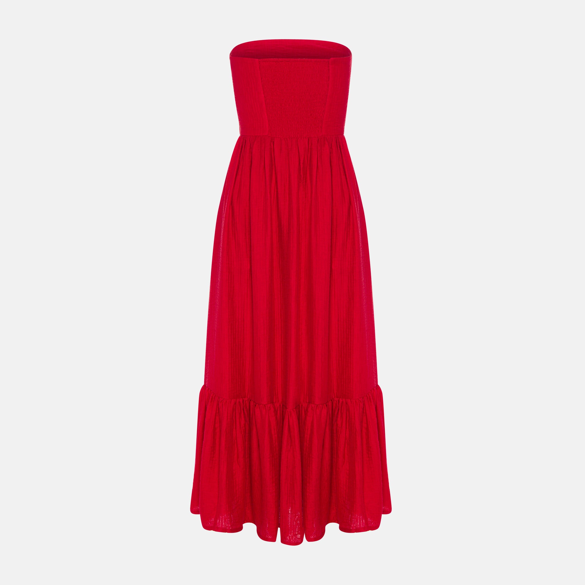 IXIR COTTON SATIN RED DRESS