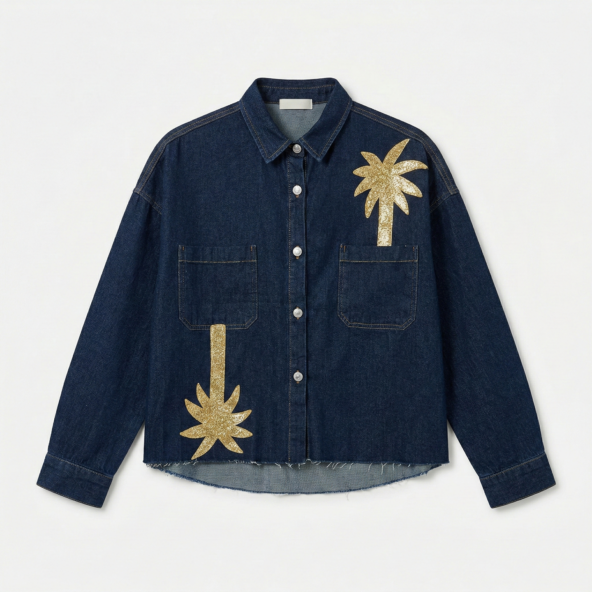 GOLD PALM DENIM OVERSHIRT