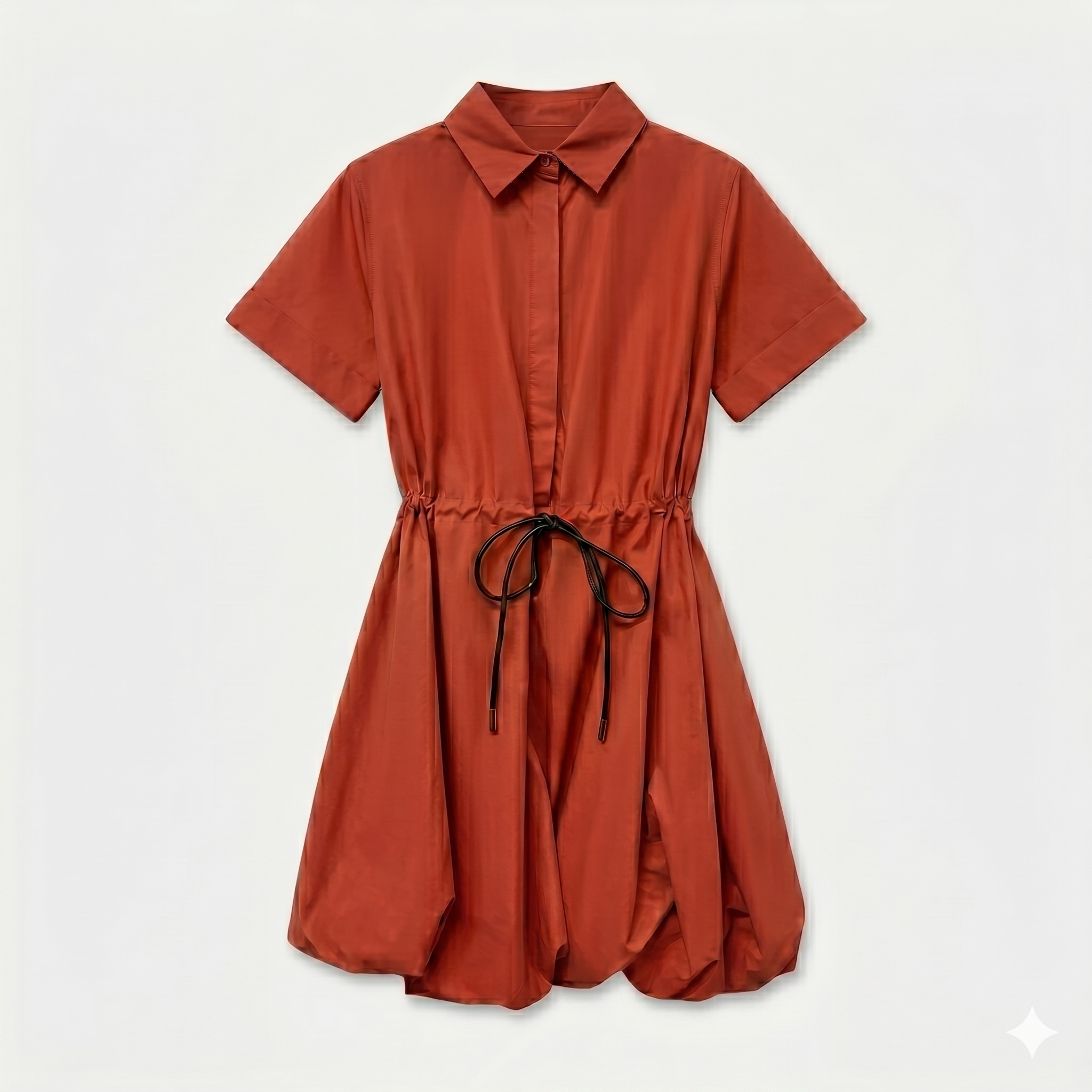 TINA COTTON BOUFFE SHIRT DRESS RED
