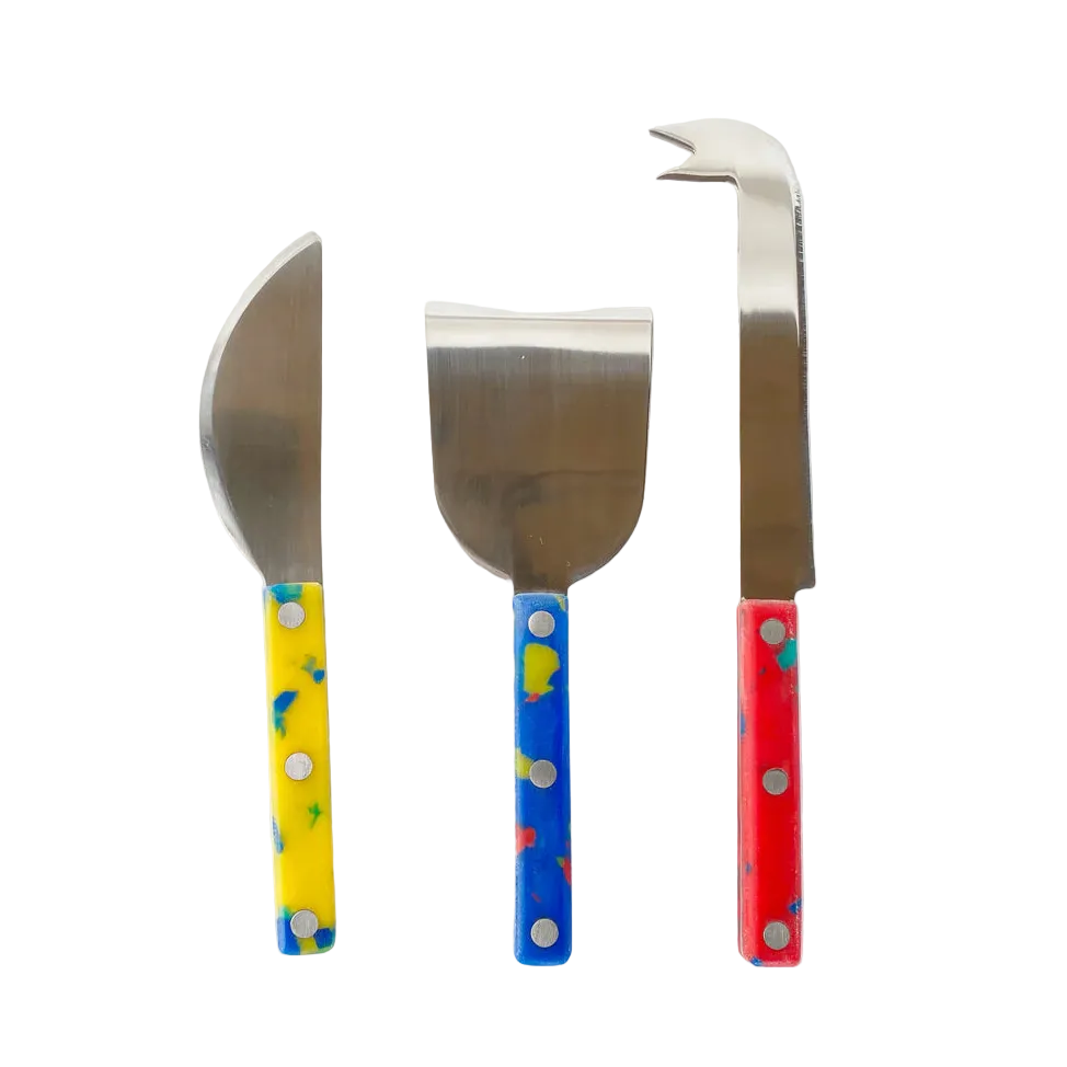 CHEESE KNIFE SET - RED/YELLOW/BLUE