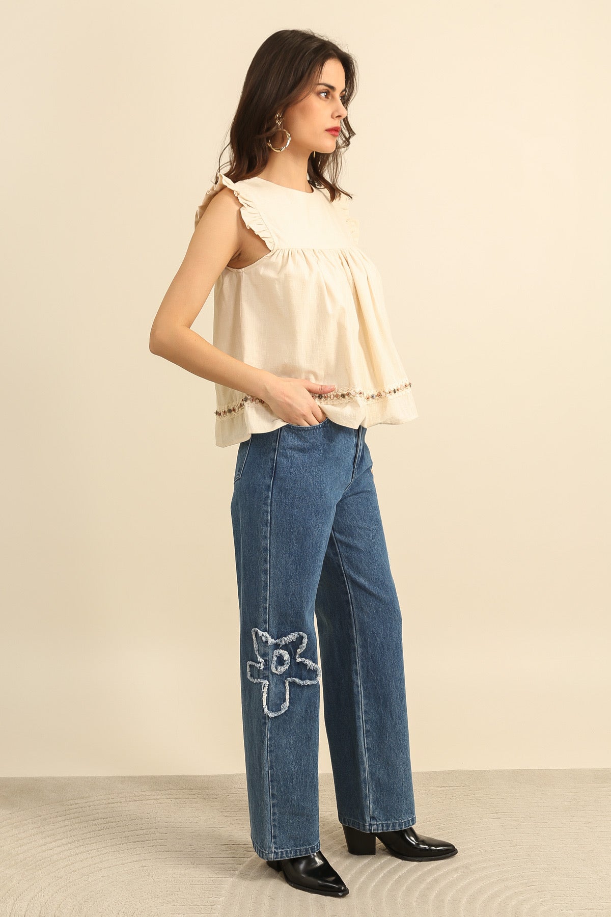 FLOWER BLUE DENIM