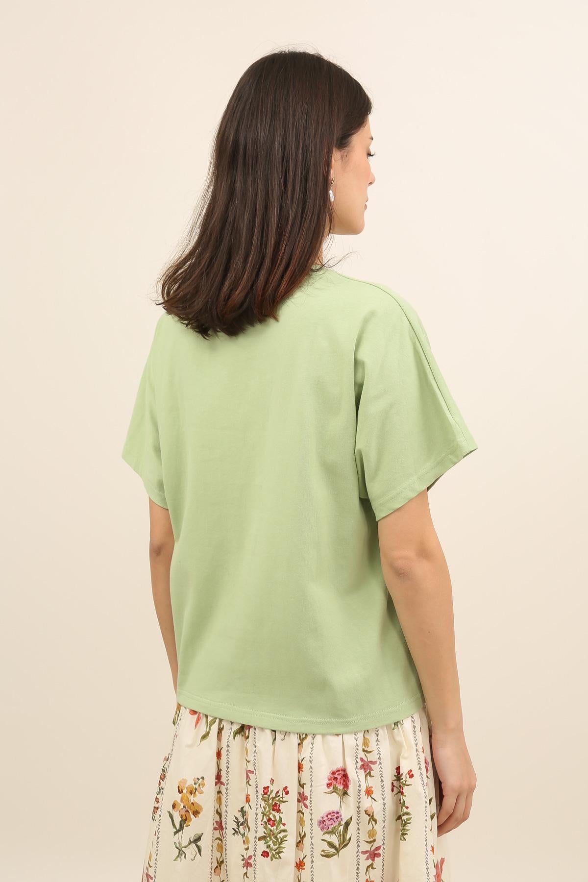 NAYLA FLOWER T-SHIRT SAGE
