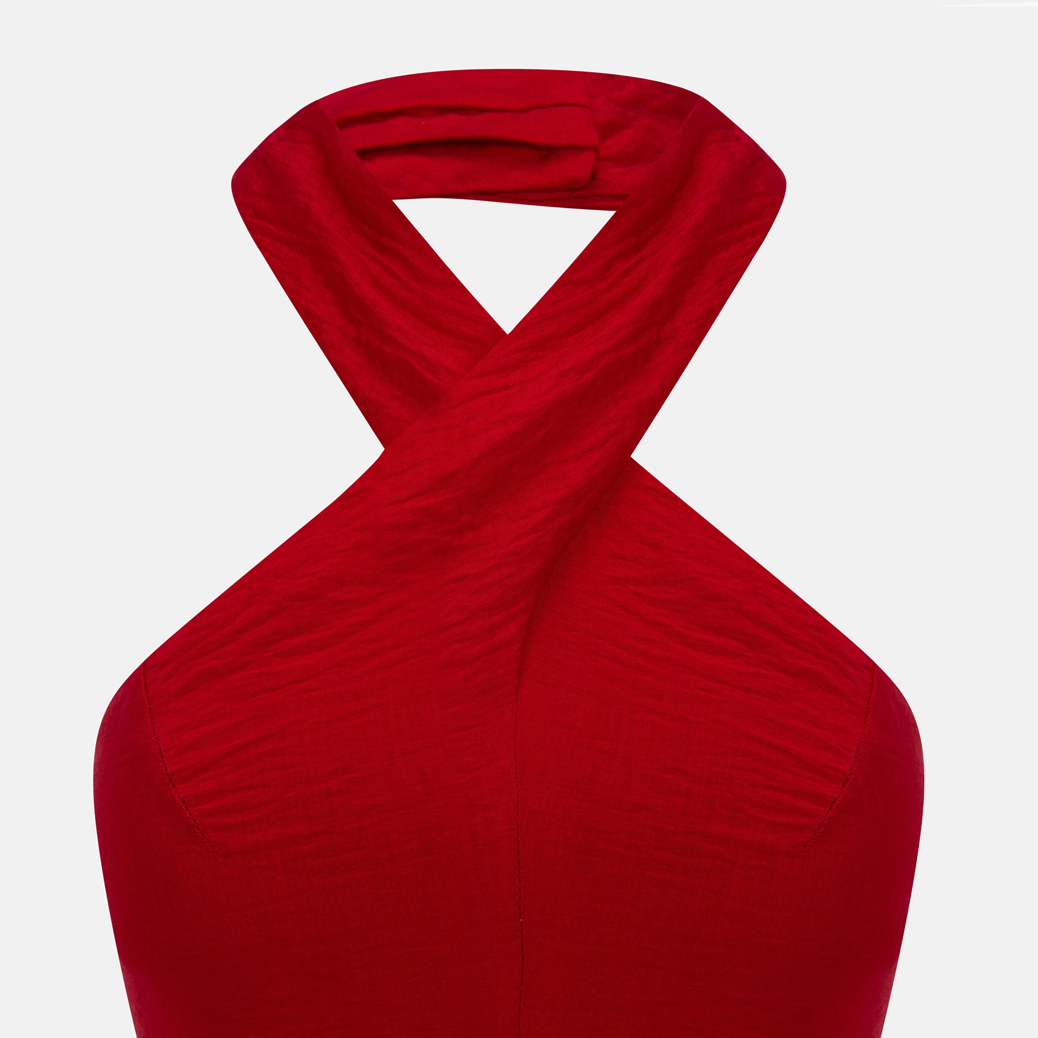 CHADIA CROSSED TOP RED