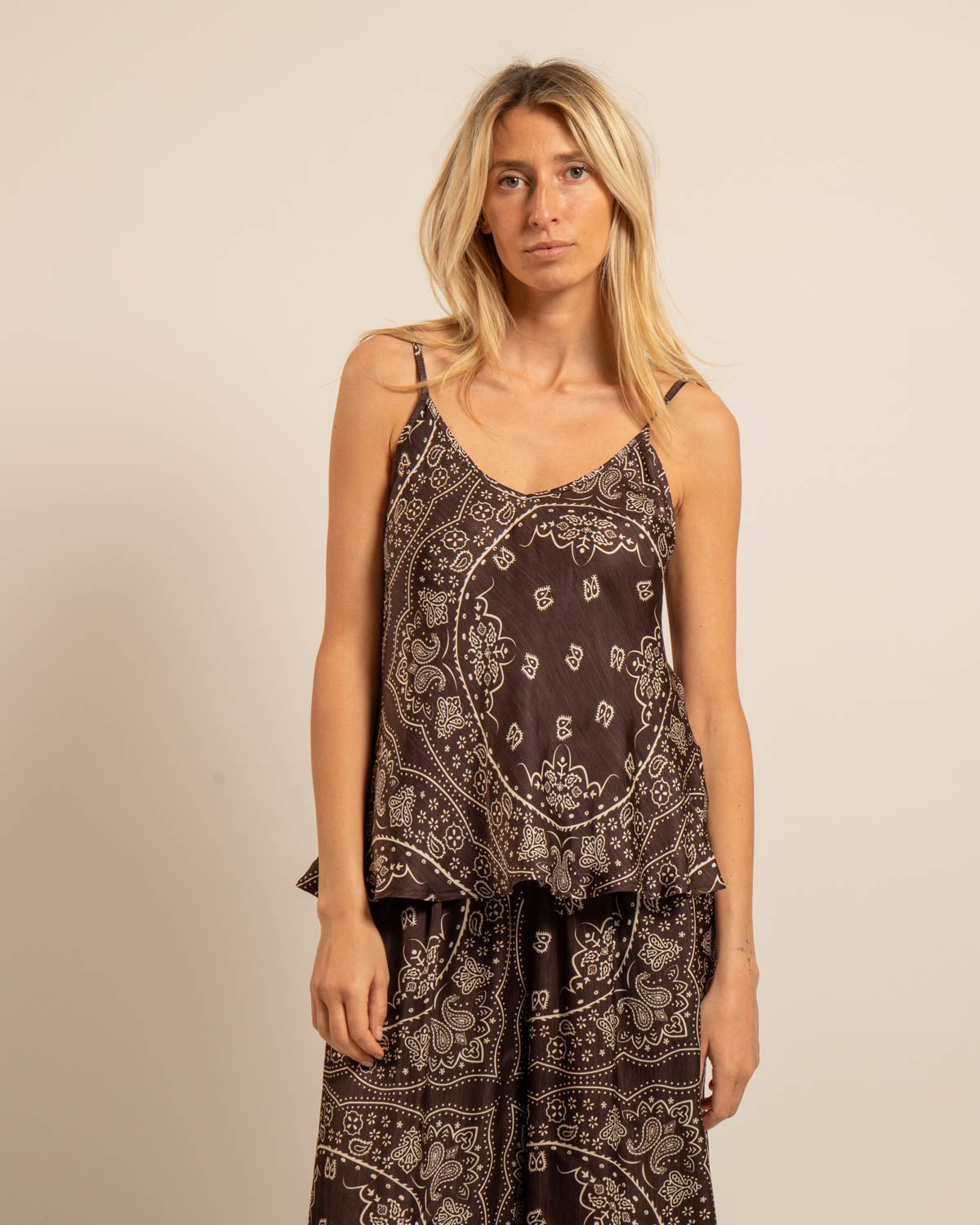 LEWISTON2 TOP BANDANA PRINT CHOCOLATE