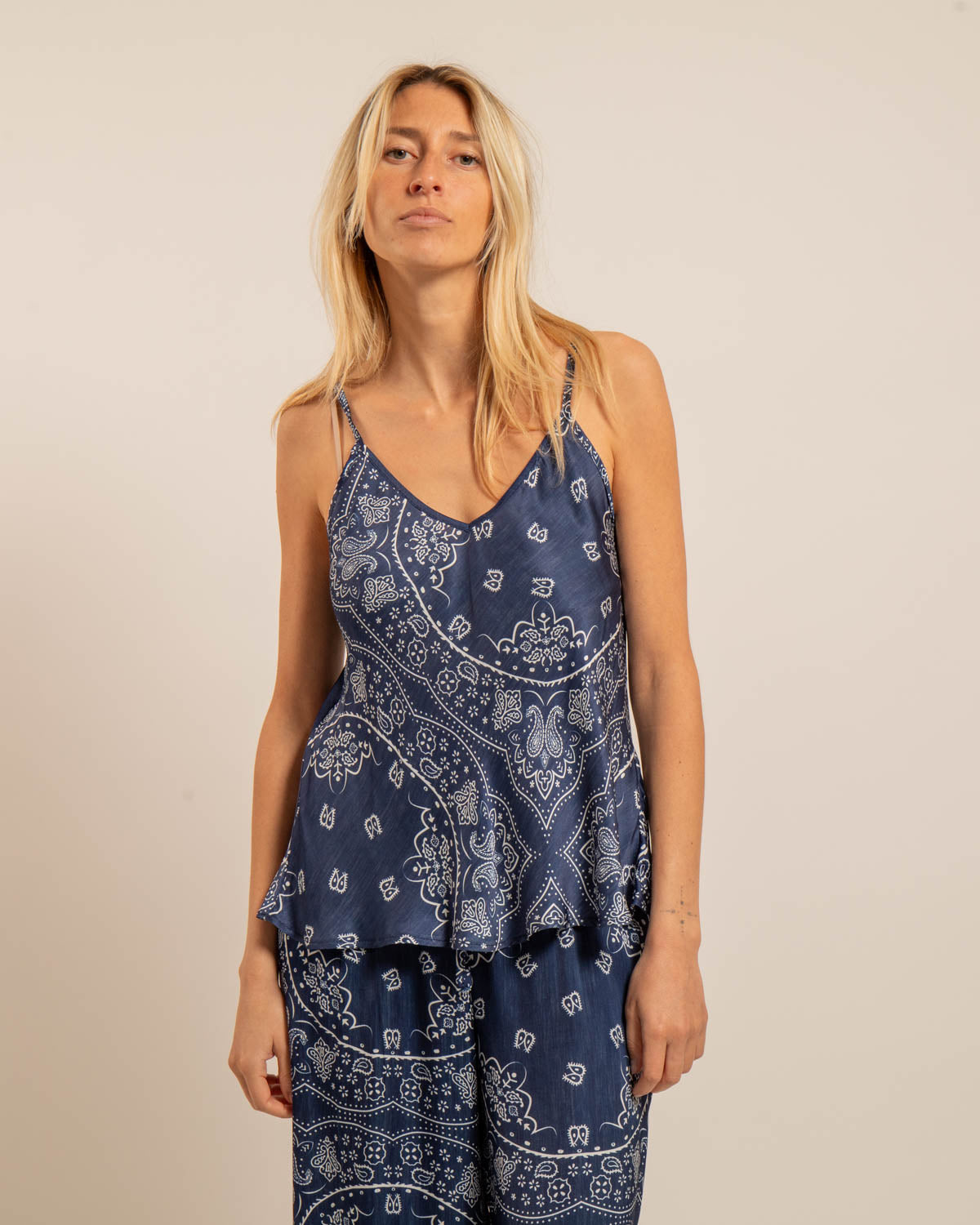 LEWISTON2 TOP BANDANA PRINT NAVY