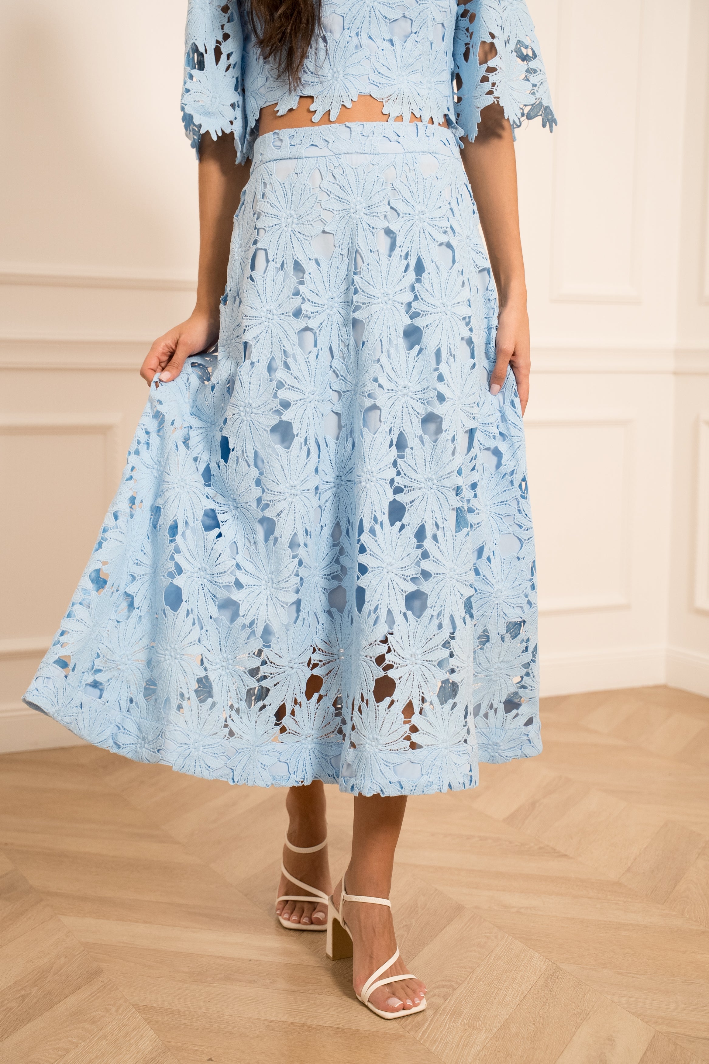 TIA BABY BLUE FLOWER SKIRT