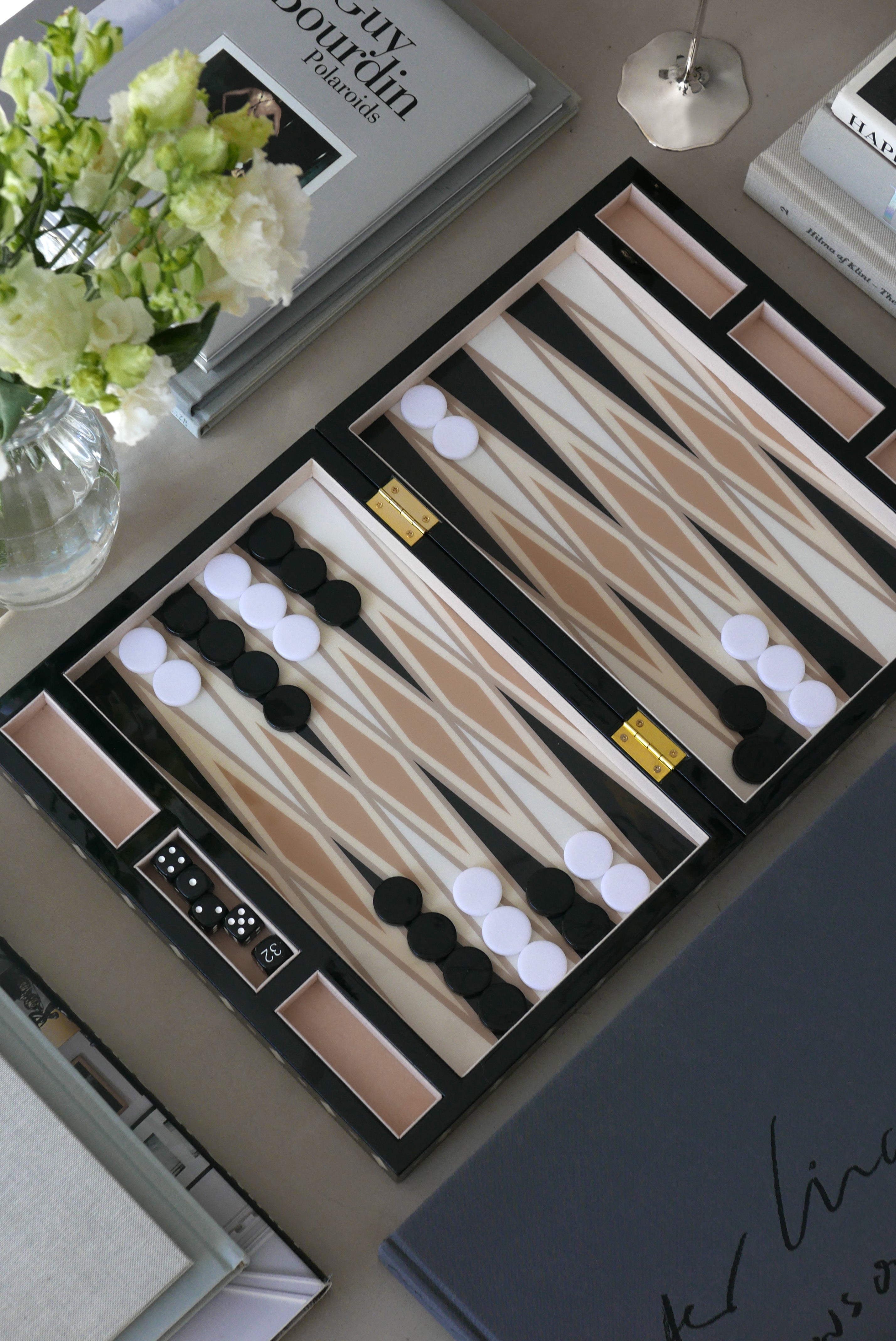 LACQUERED BACKGAMMON BLACK