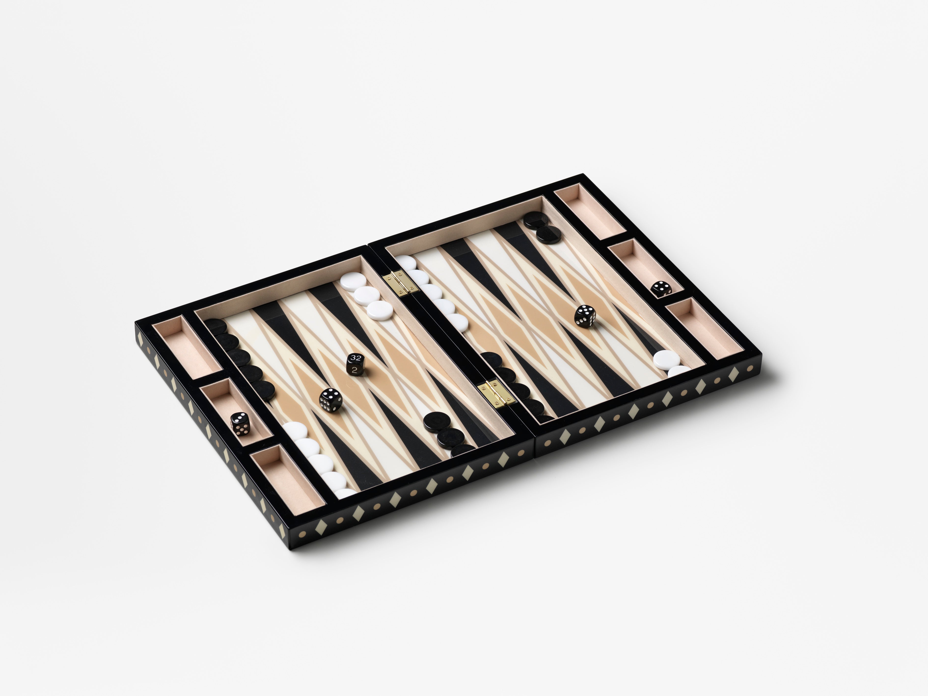 LACQUERED BACKGAMMON BLACK