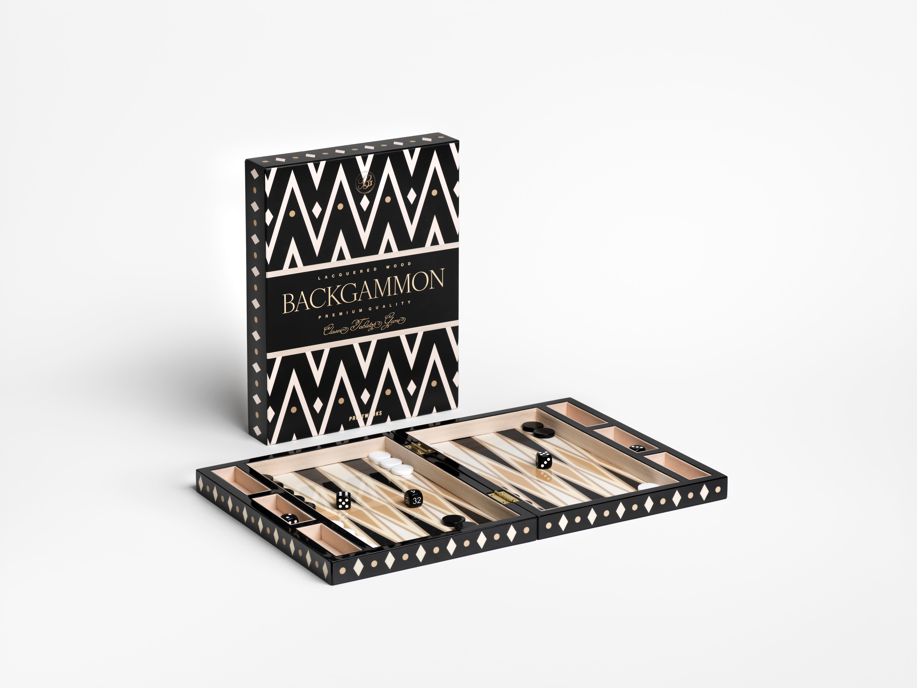 LACQUERED BACKGAMMON BLACK