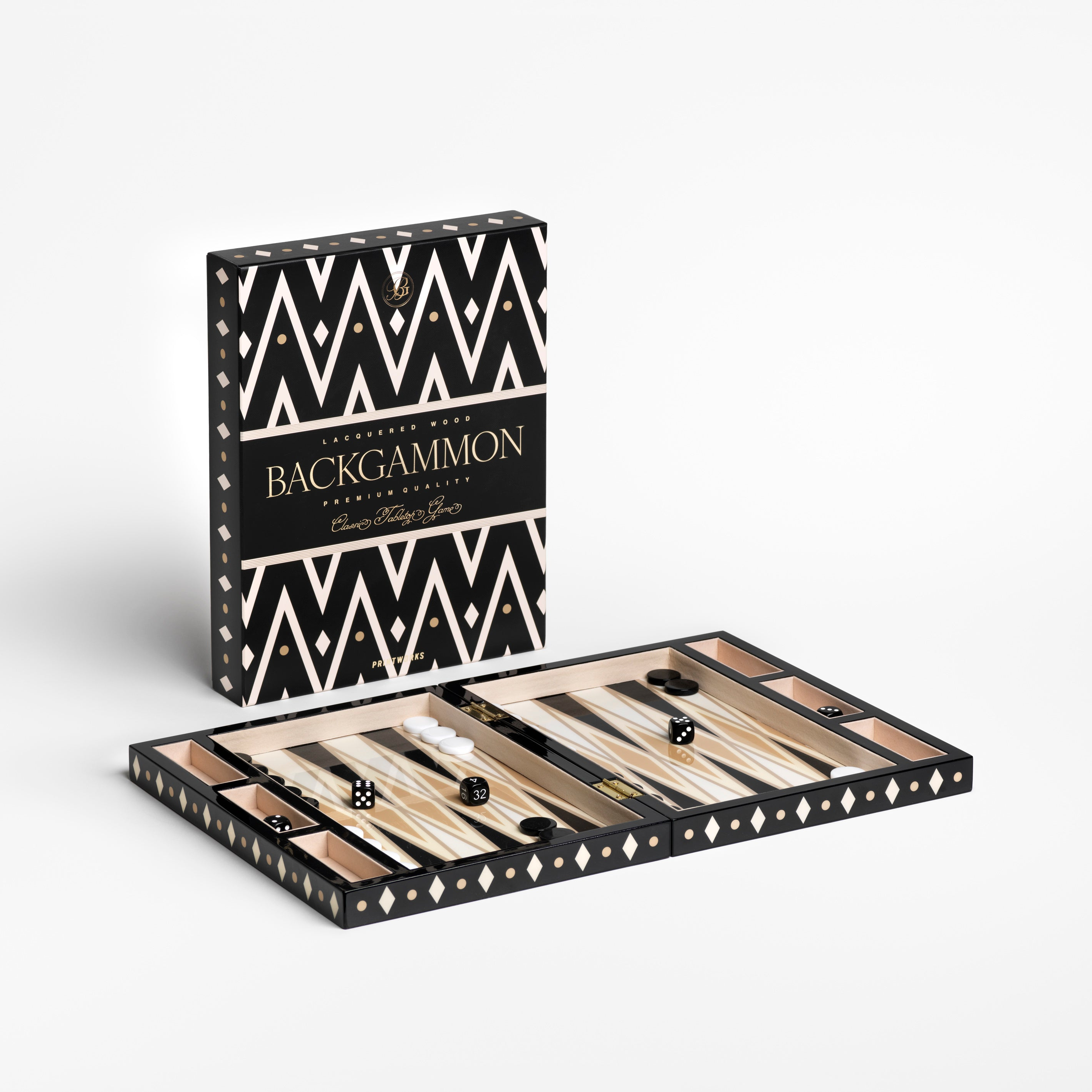 LACQUERED BACKGAMMON BLACK