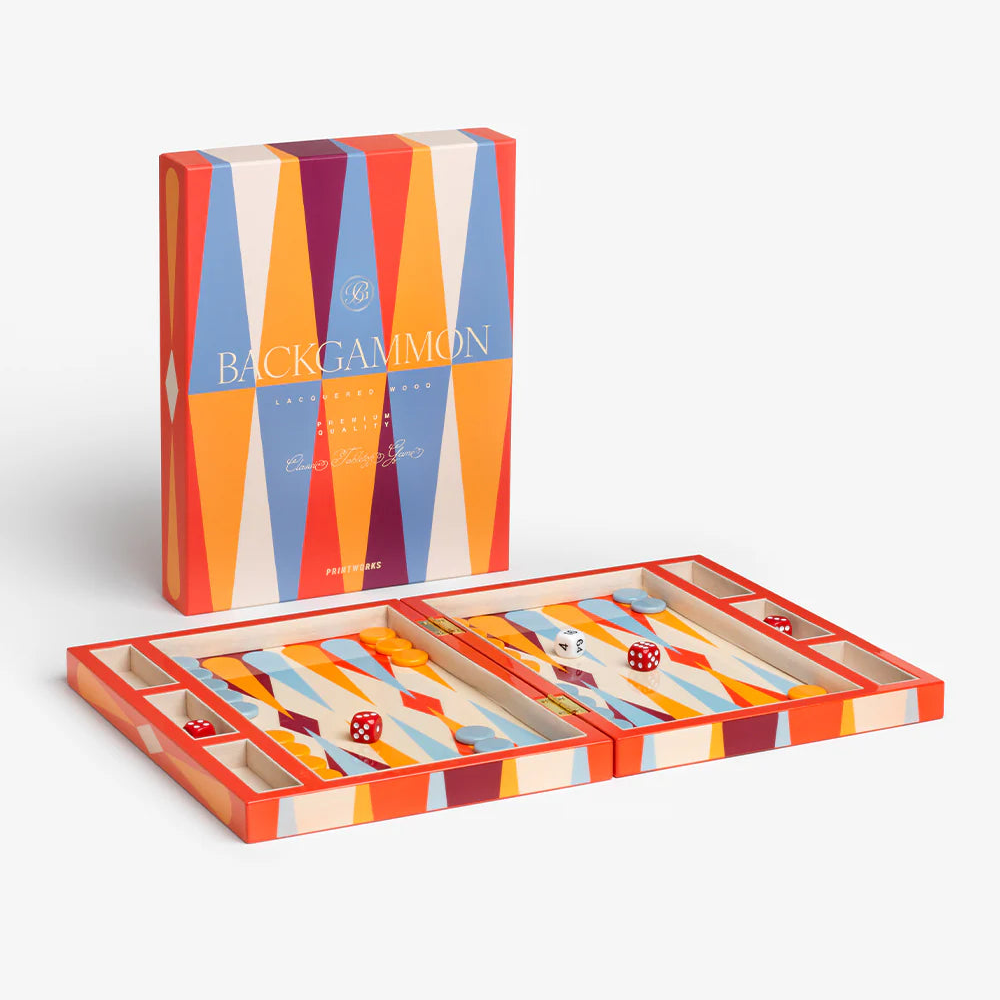 LACQUERED BACKGAMMON RED