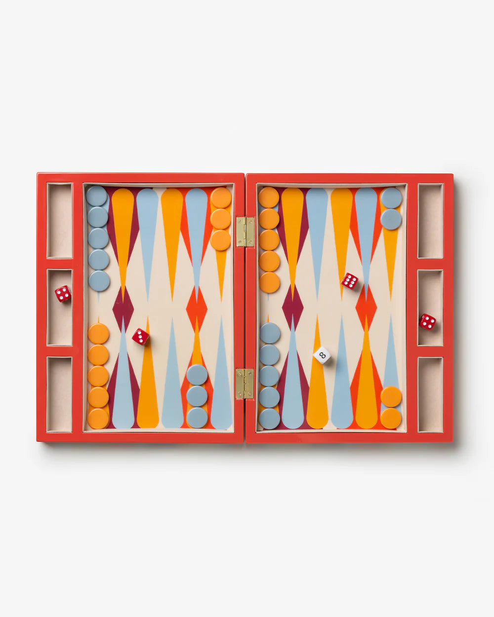 LACQUERED BACKGAMMON RED