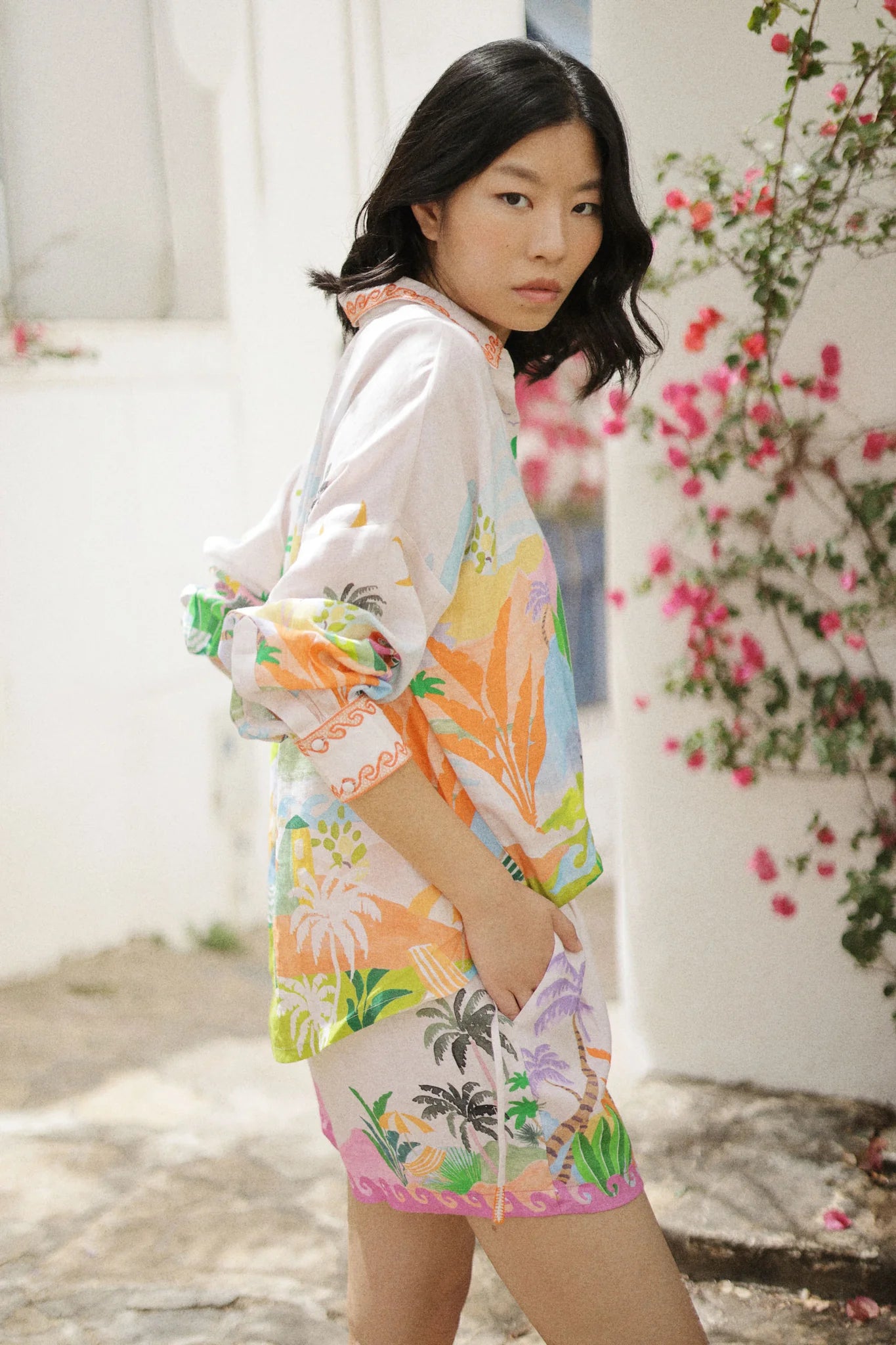 Mia Shorts-By the Sea Linen