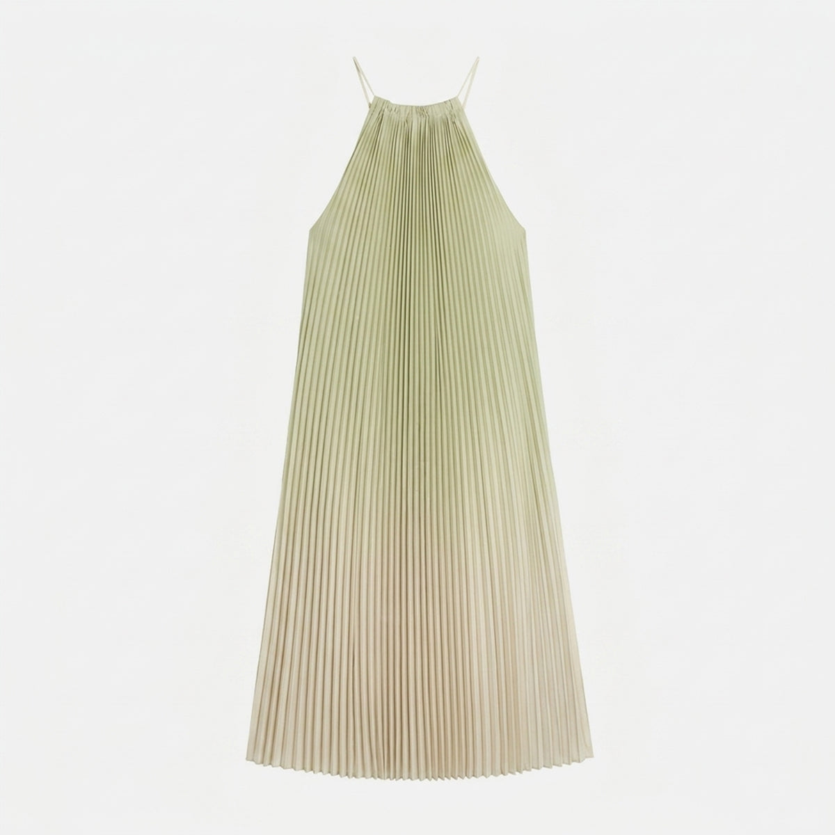 SAMA PLEATED LONG DRESS SAGE