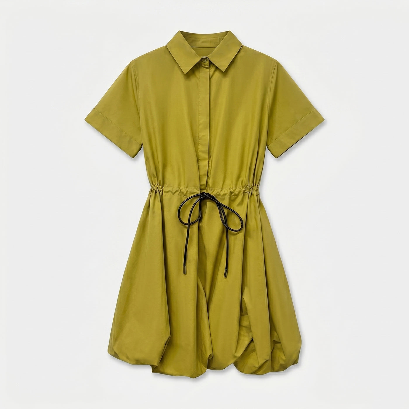 TINA COTTON BOUFFE SHIRT DRESS LIME