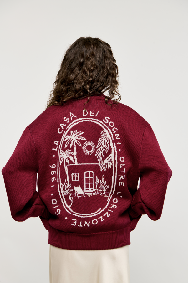 LA CASA DEI SOGNI BURGUNDY BOMBER
