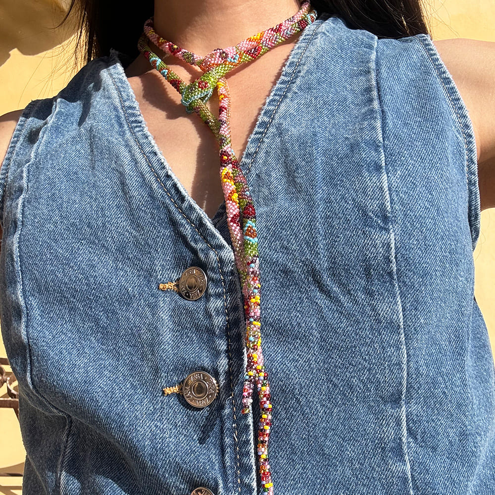 AMORI MORI SNAKE NECKLACE GREEN