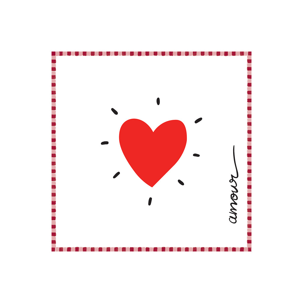 NAPKIN PAPER HEART RED