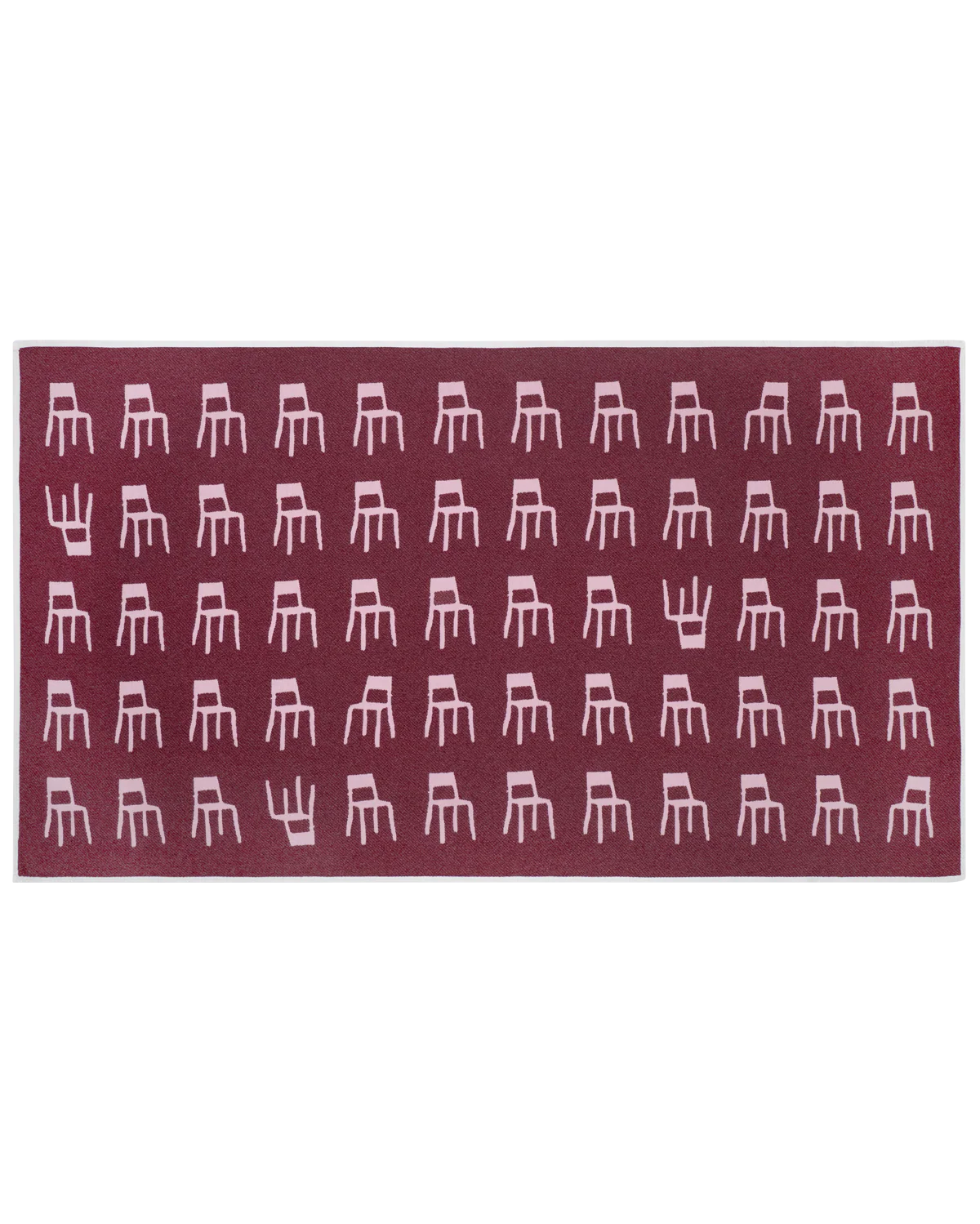 MAISON DEUX SPLITTED CHAIRS BLANKET PINK BORDO COTTON
