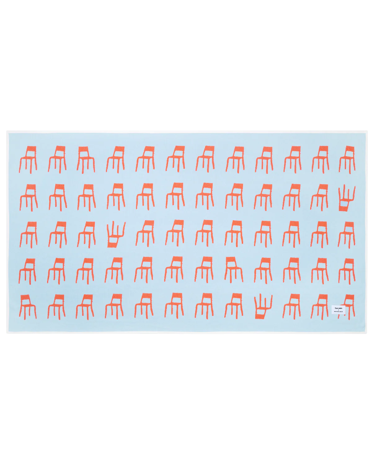 MAISON DEUX SPLITTED CHAIRS BLANKET BLUE ORANGE COTTON