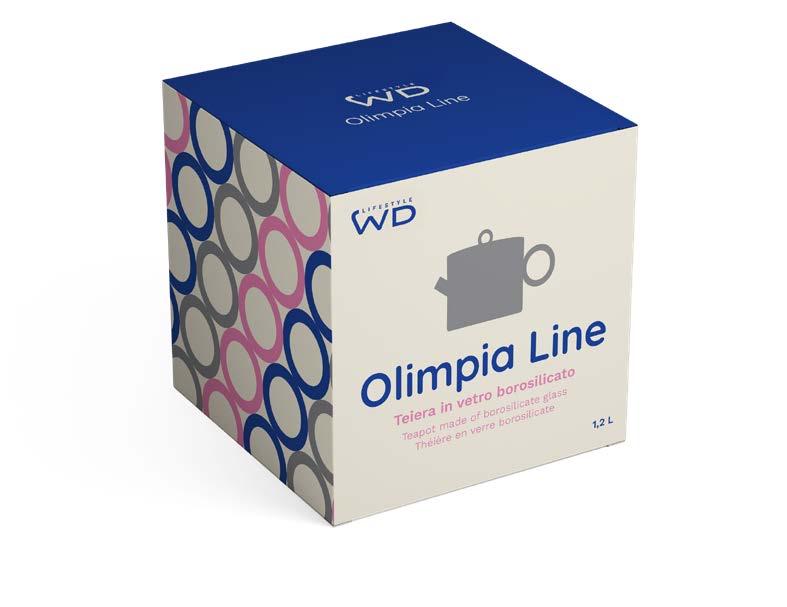 BOROSILICATE GLASS TEAPOT PINK AND BLUE