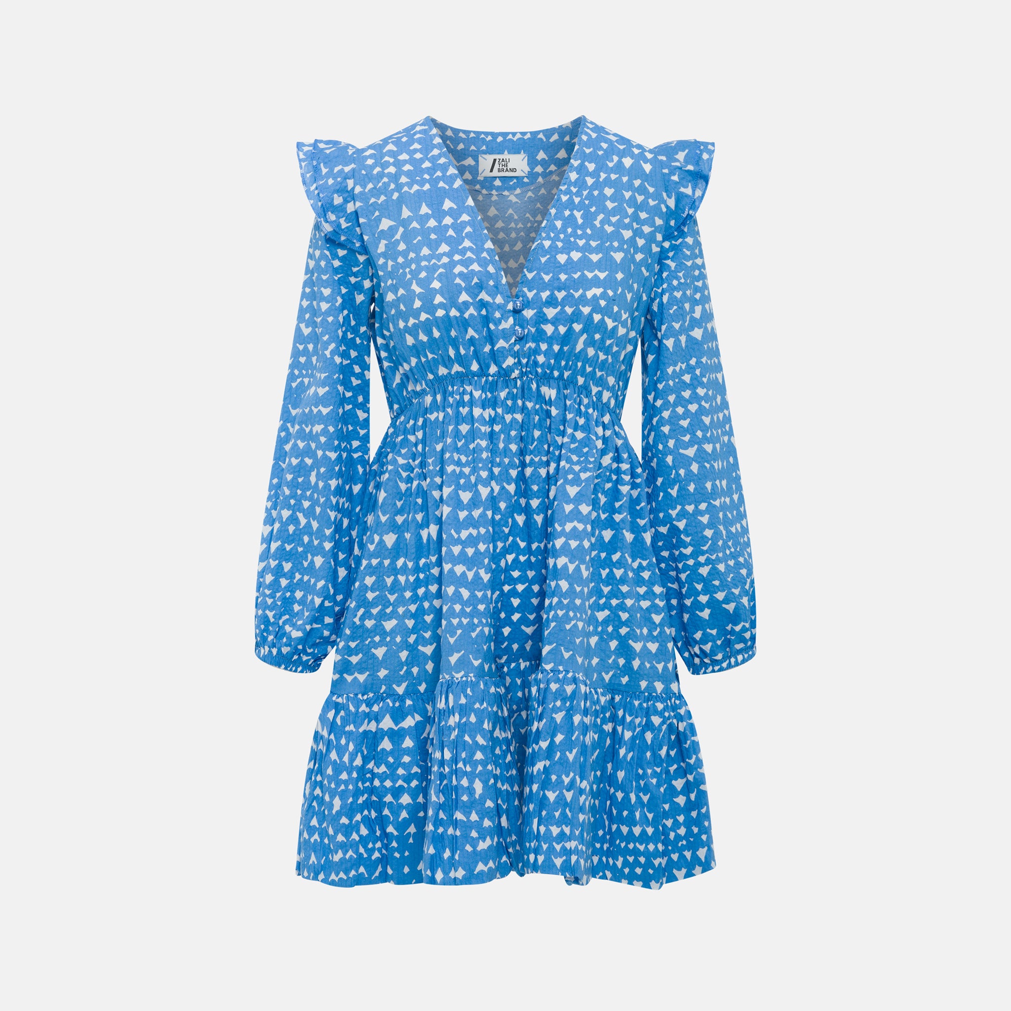 THEA DRESS HEART PRINT BABY BLUE