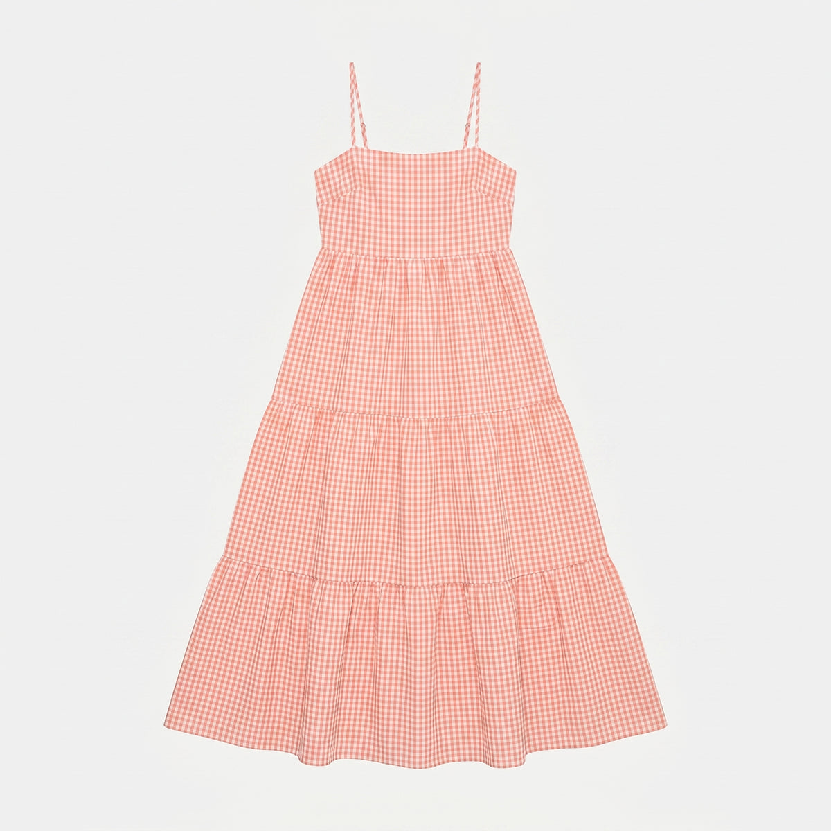 ASTER VICHY LONG DRESS SALMON