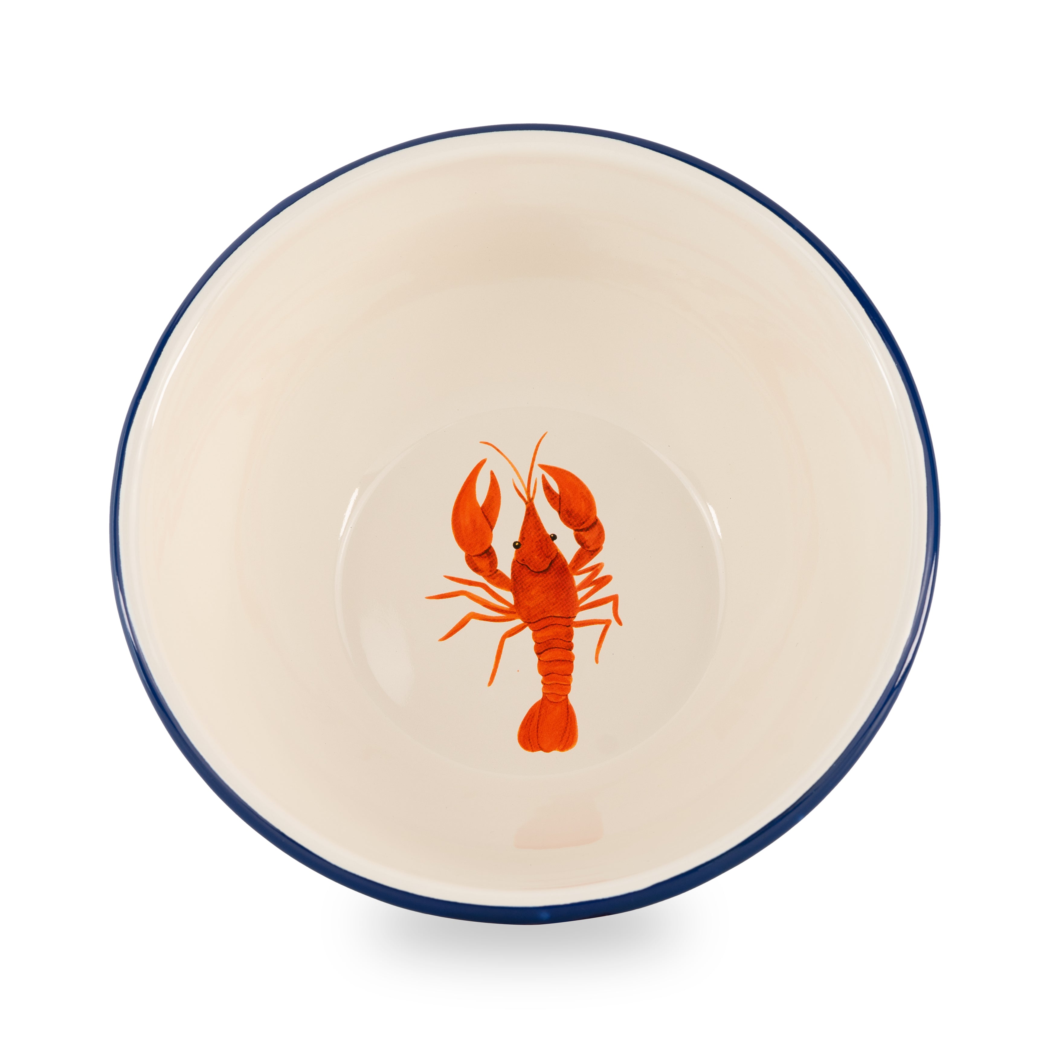 ENAMELLED TIN SALAD BOWL LOBSTER