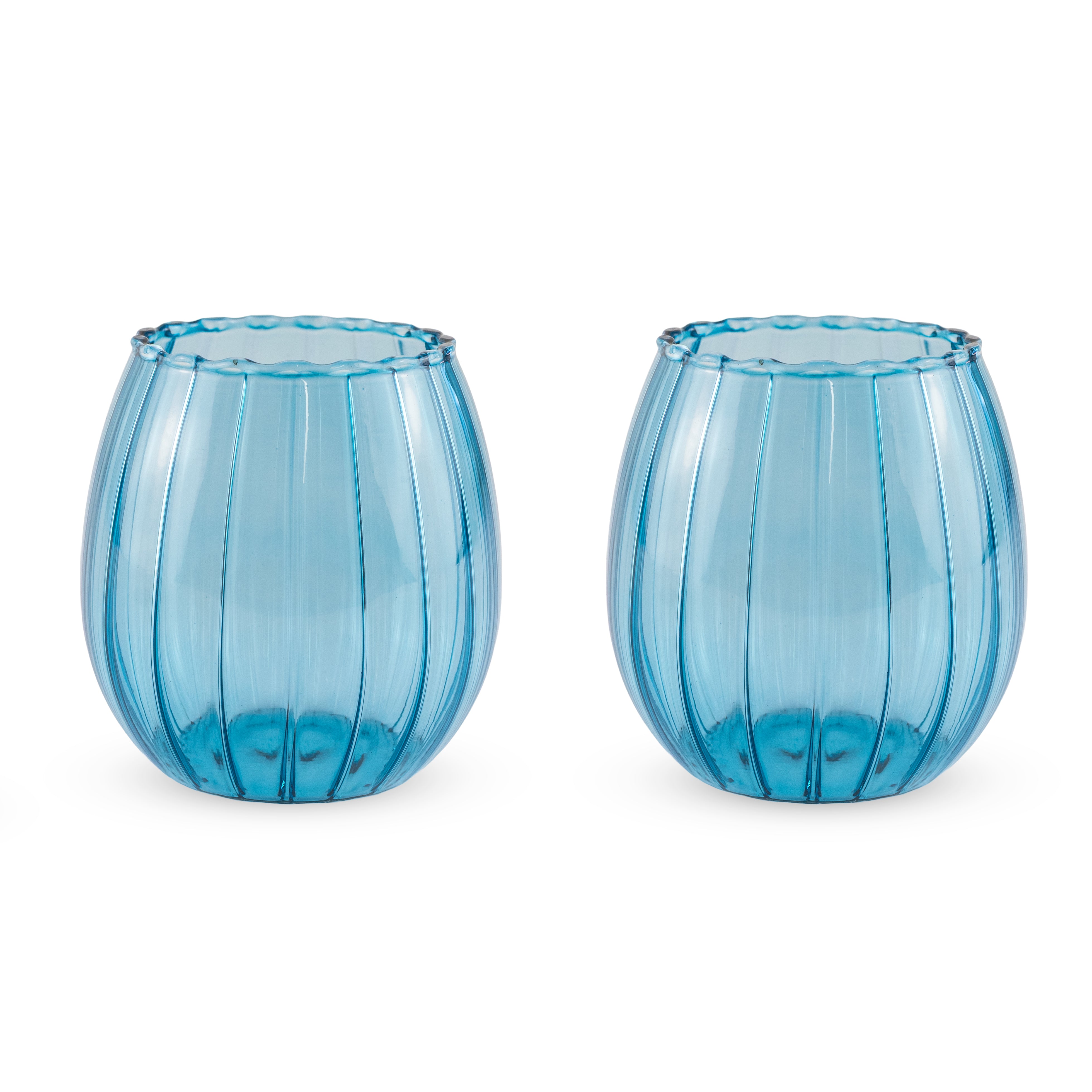 SET OF TWO GLASSES LIGHT BLUE