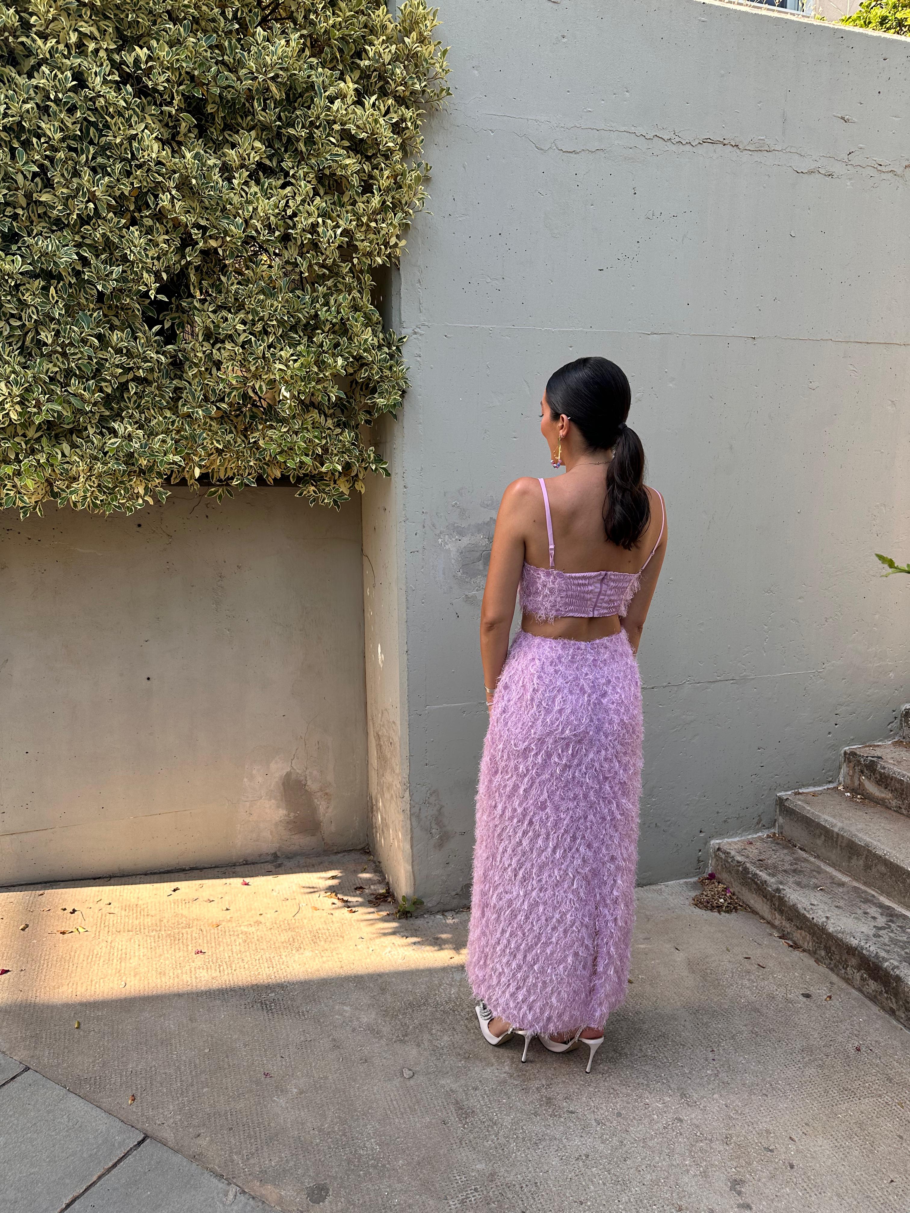 CHLOE FRINGES SET LILAC