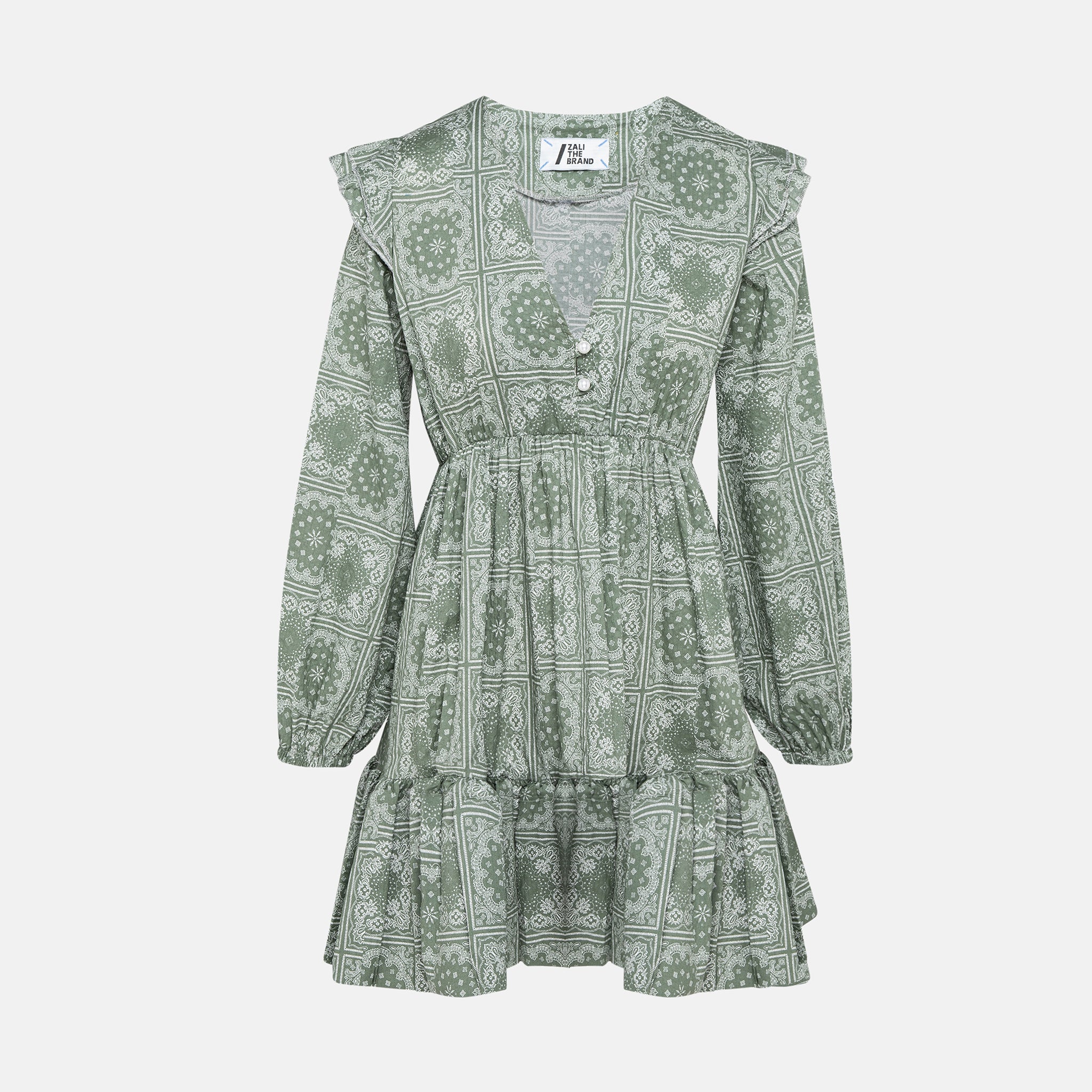 THEA DRESS BANDANA PRINT KHAKI
