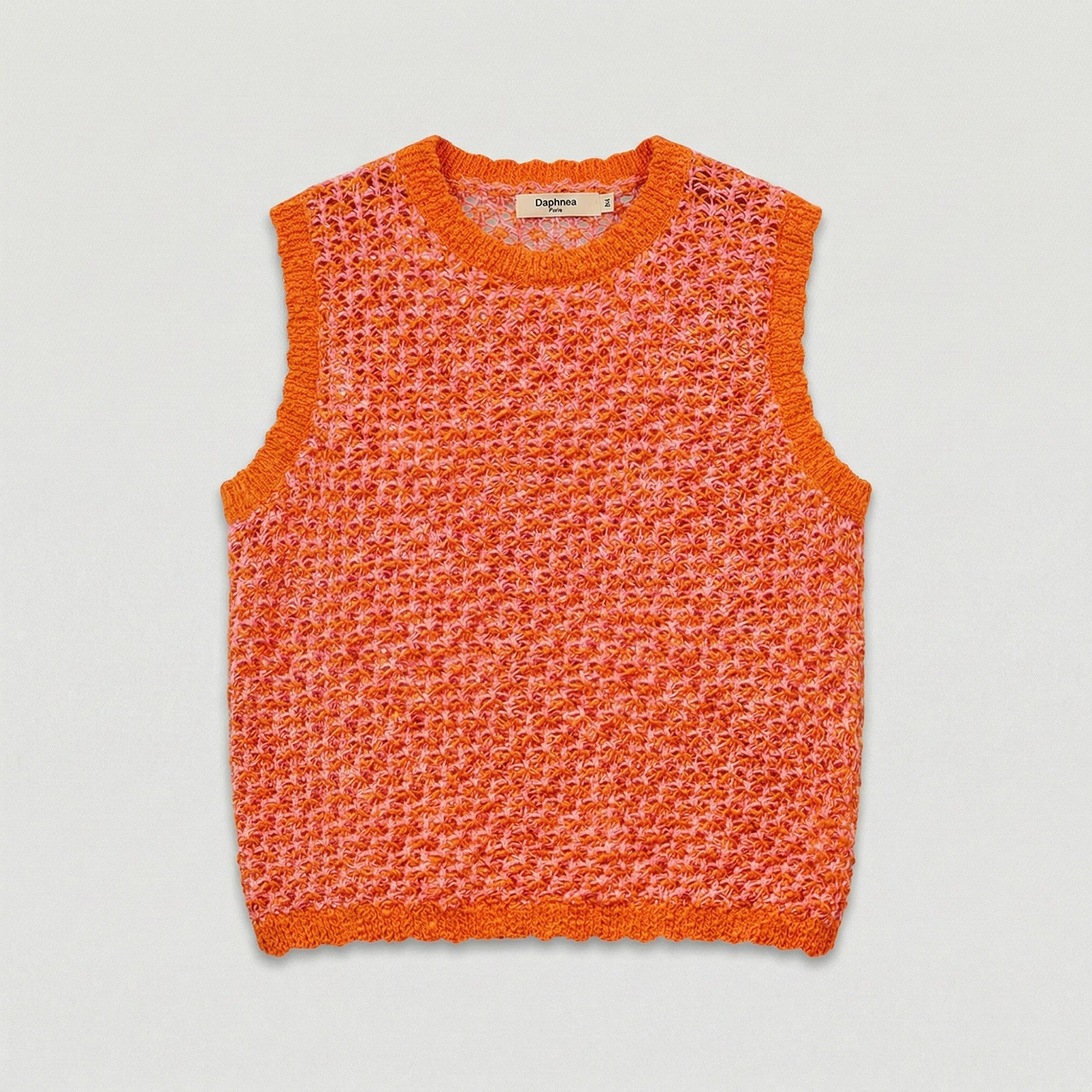 TINA PINK ORANGE CROCHET TOP