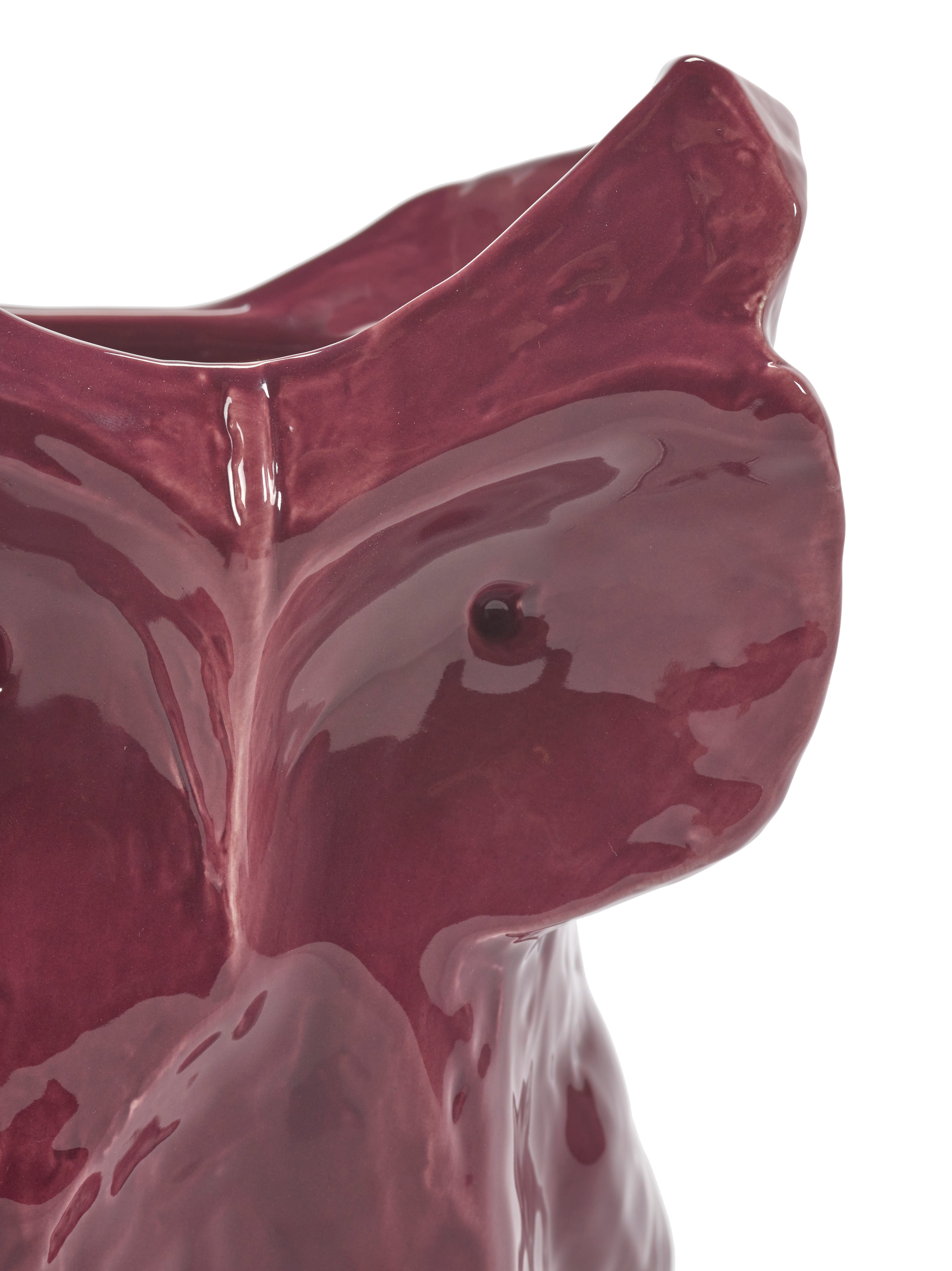 OWL VASE L AUBERGINE AFTER MIDNIGHT