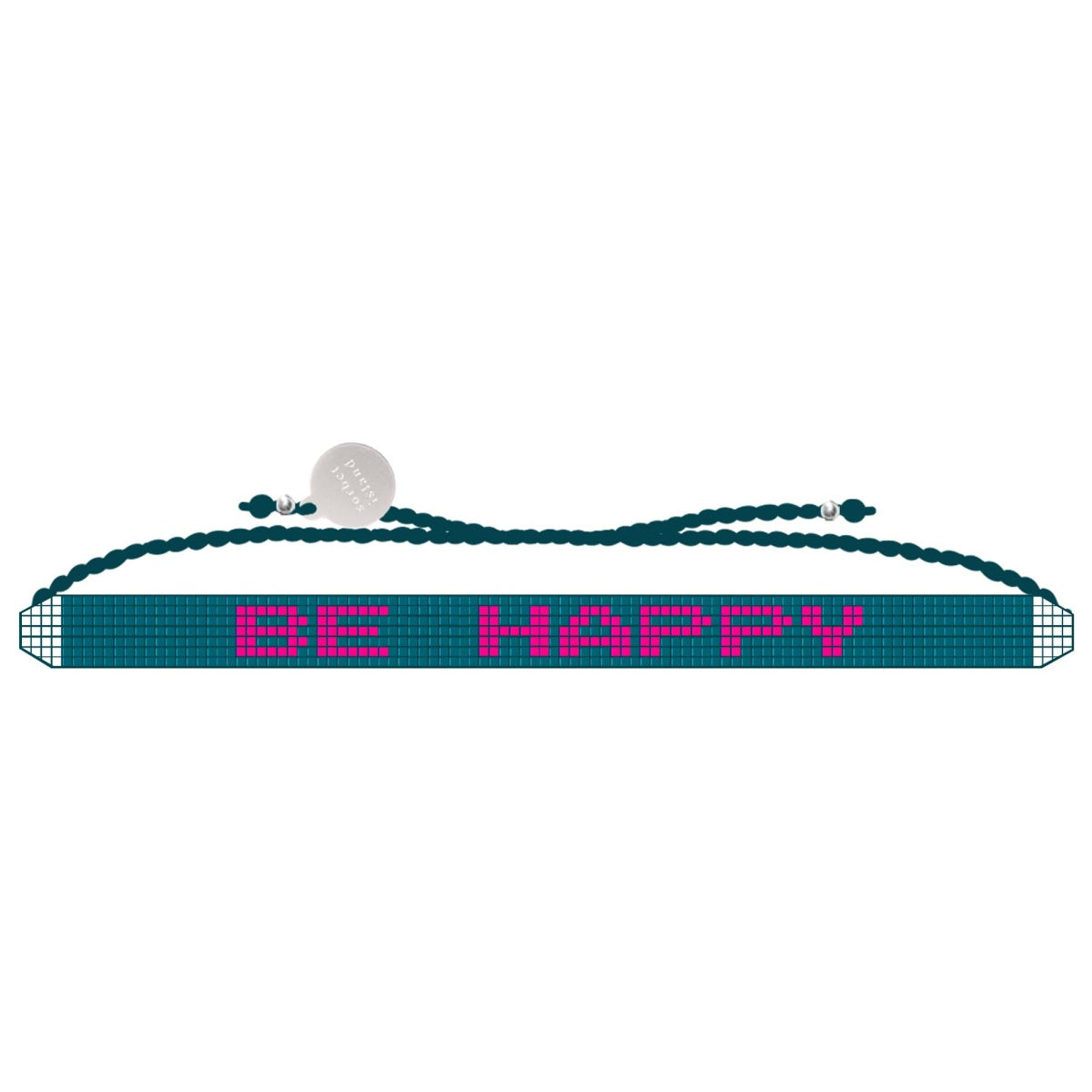 BE HAPPY - Mini Glass Bead Bracelet Green