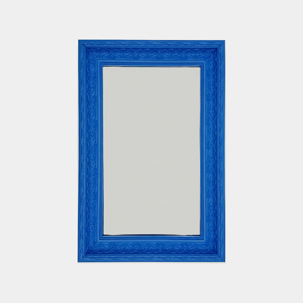 Art Deco Mirror - Glass & Blue Frame
