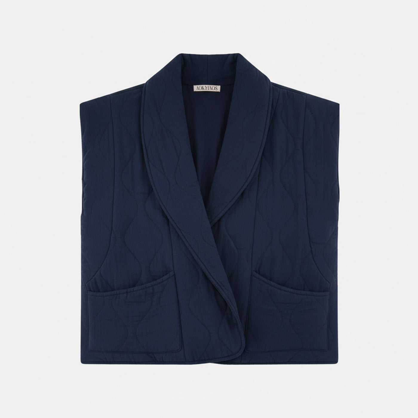 BROOKLYN1 SLEVELESS VEST PLAIN NAVY