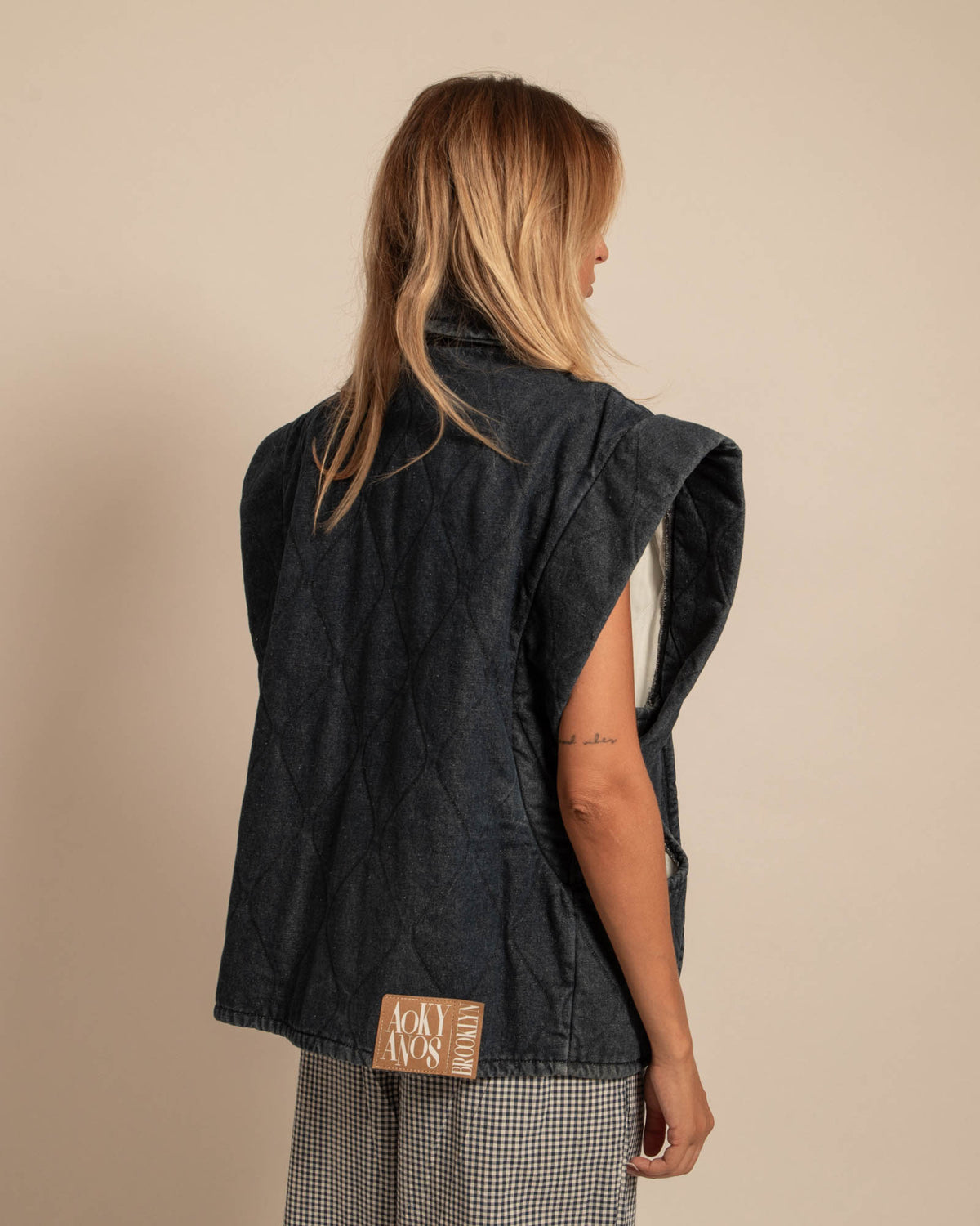 BROOK1 DENIM SLEEVELESS VEST INDIGO RINSE