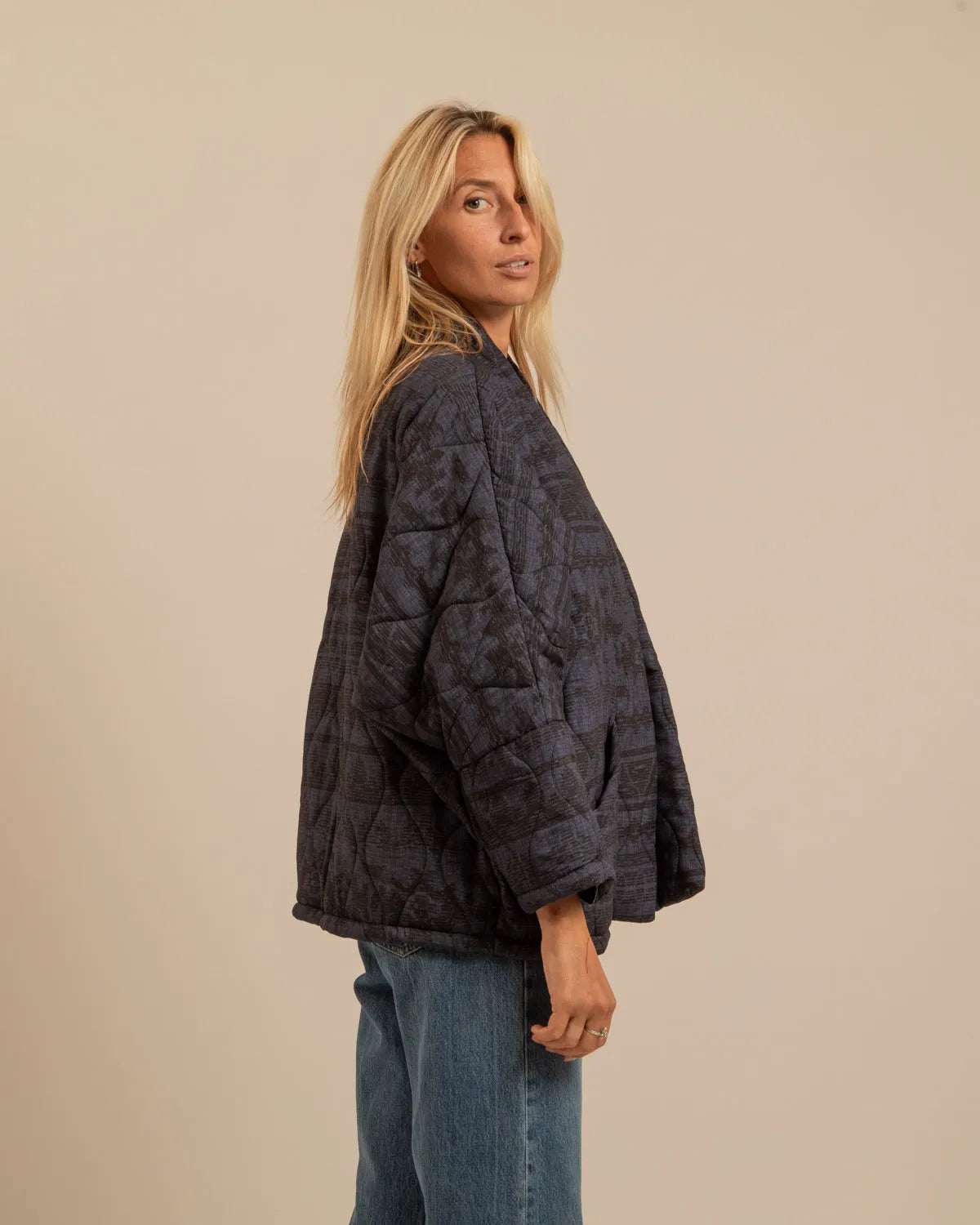 CHICAGO3 KIMONO VEST CIBOLA PRINT NAVY