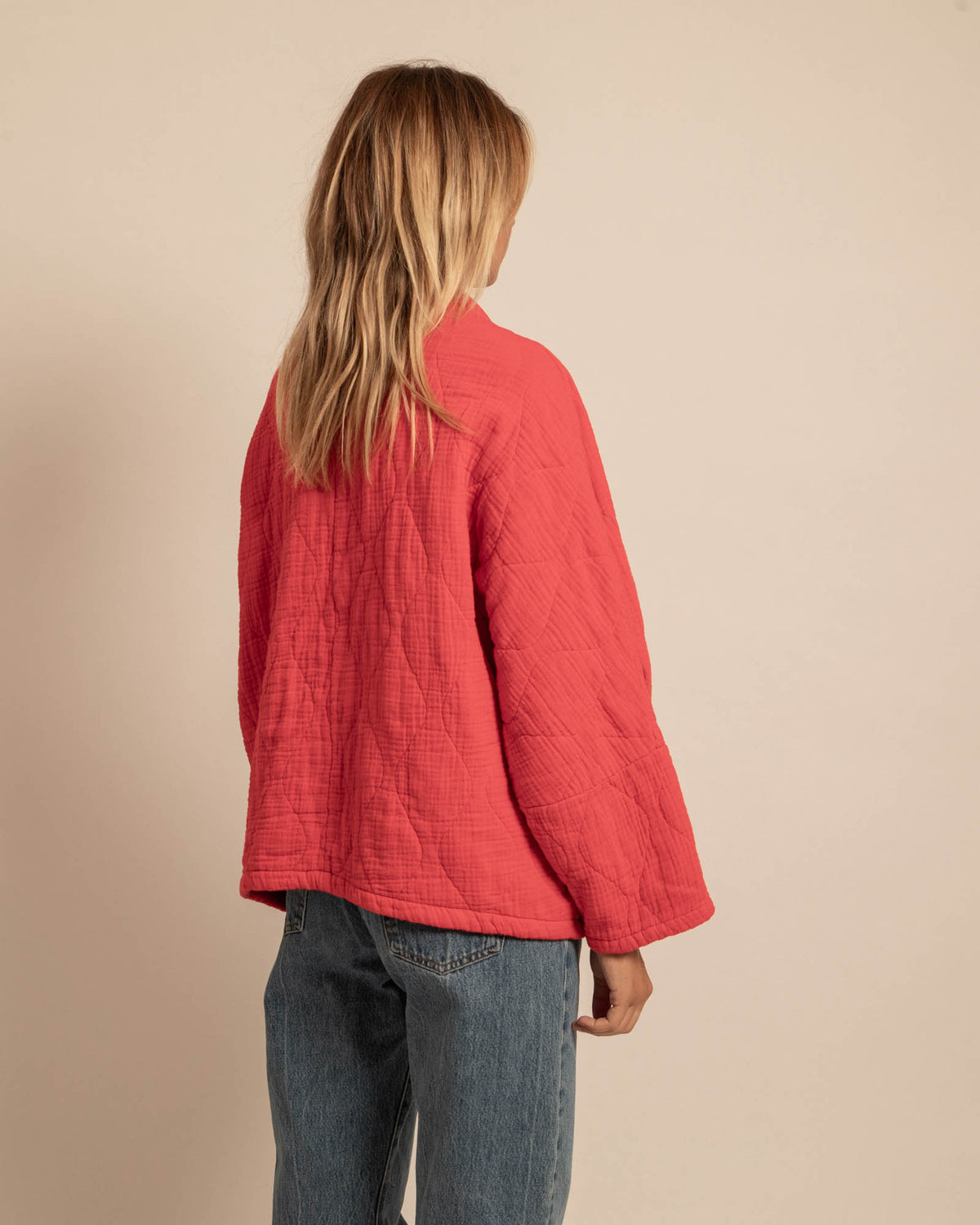 CHICAGO1 KIMONO VEST PLAIN GRENAT