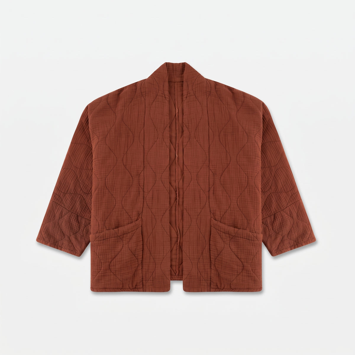 CHICAGO1 KIMONO VEST PLAIN TERRA