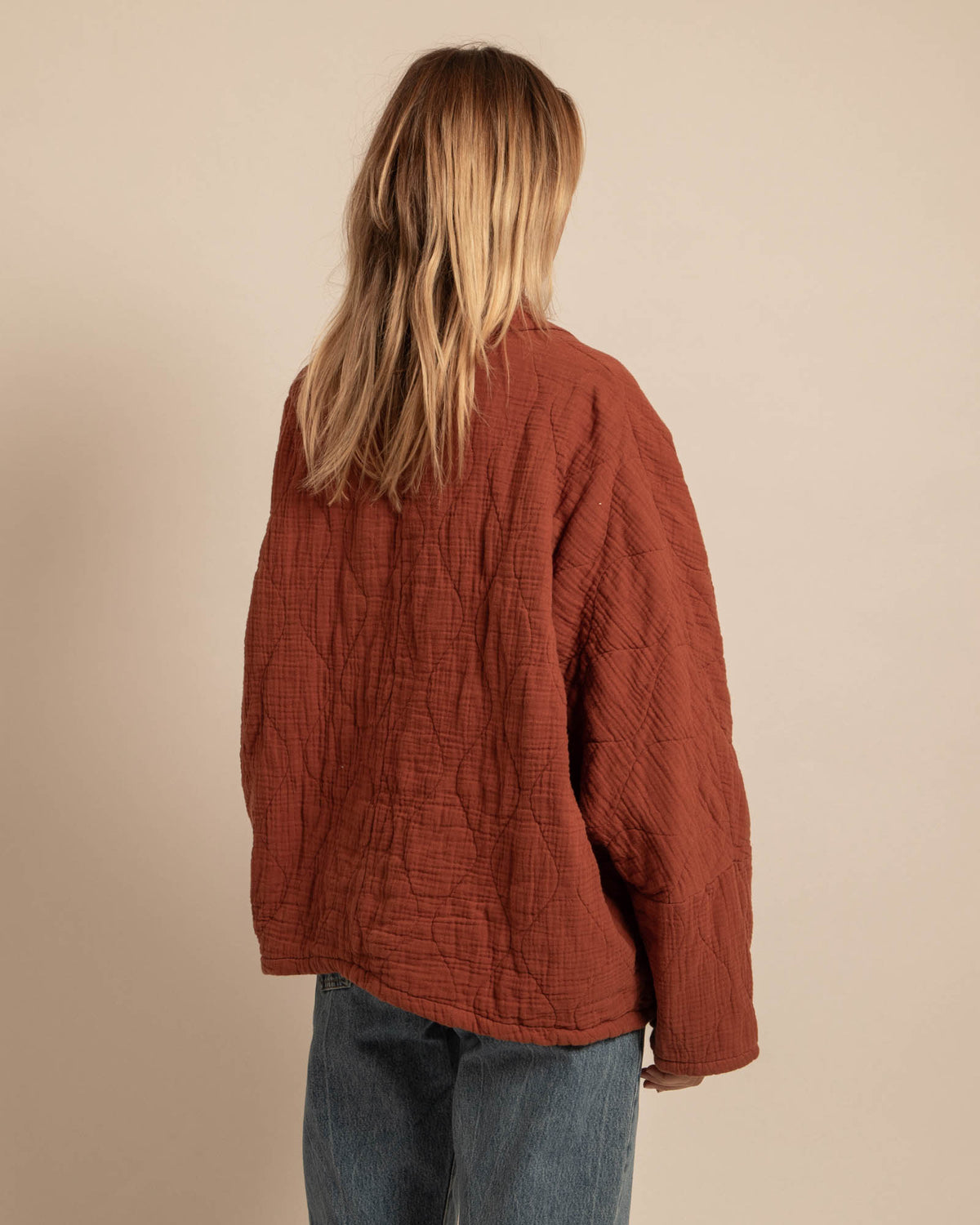 CHICAGO1 KIMONO VEST PLAIN TERRA