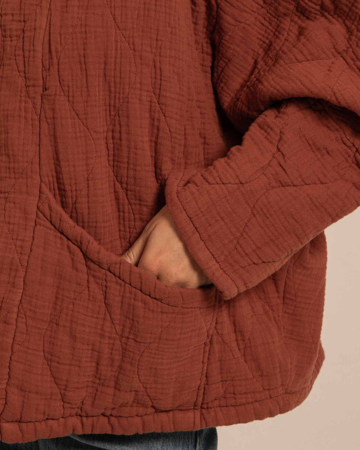 CHICAGO1 KIMONO VEST PLAIN TERRA