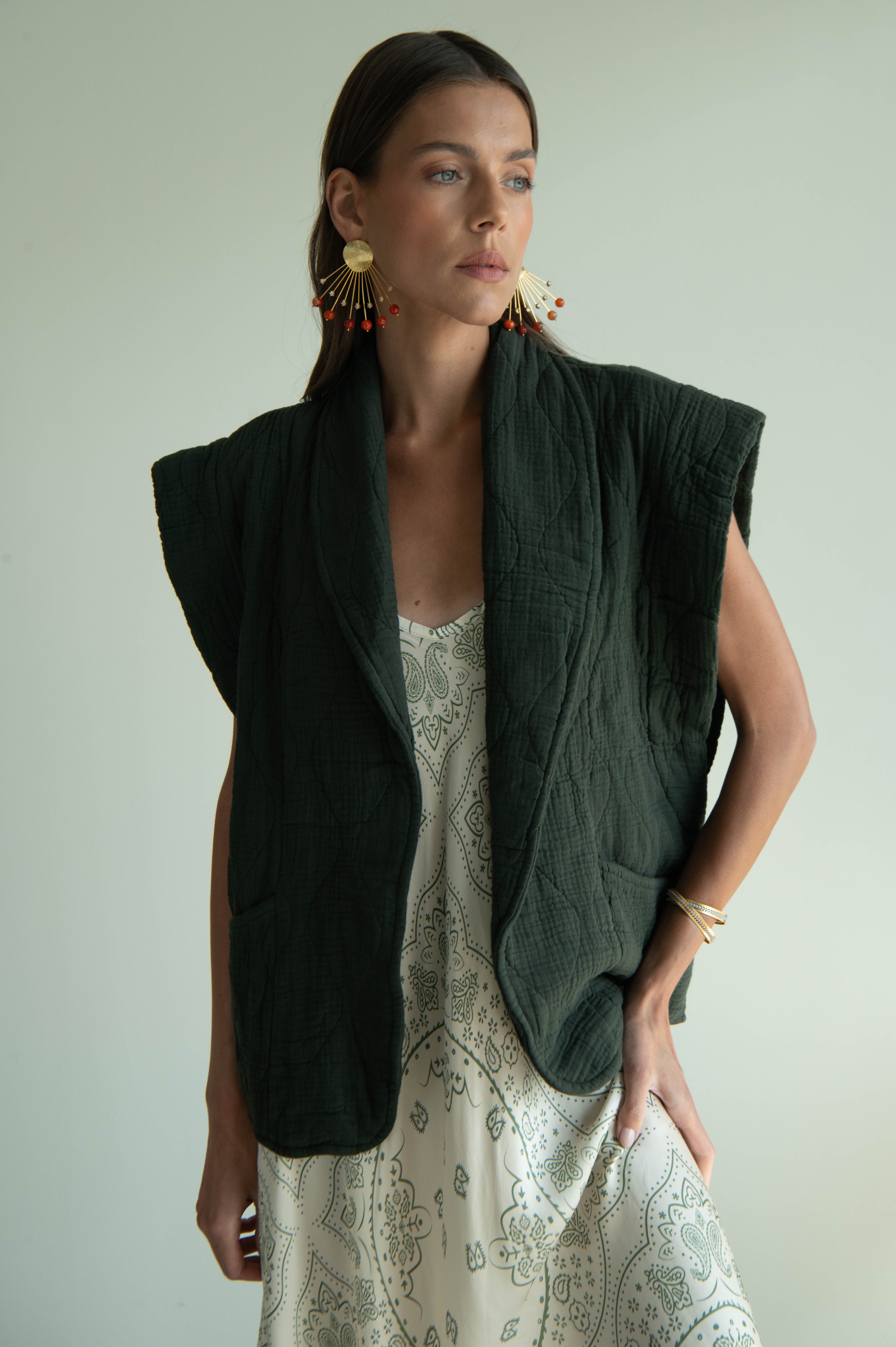 BUFFALO2 DRESS BANDANA PRINT CREAM