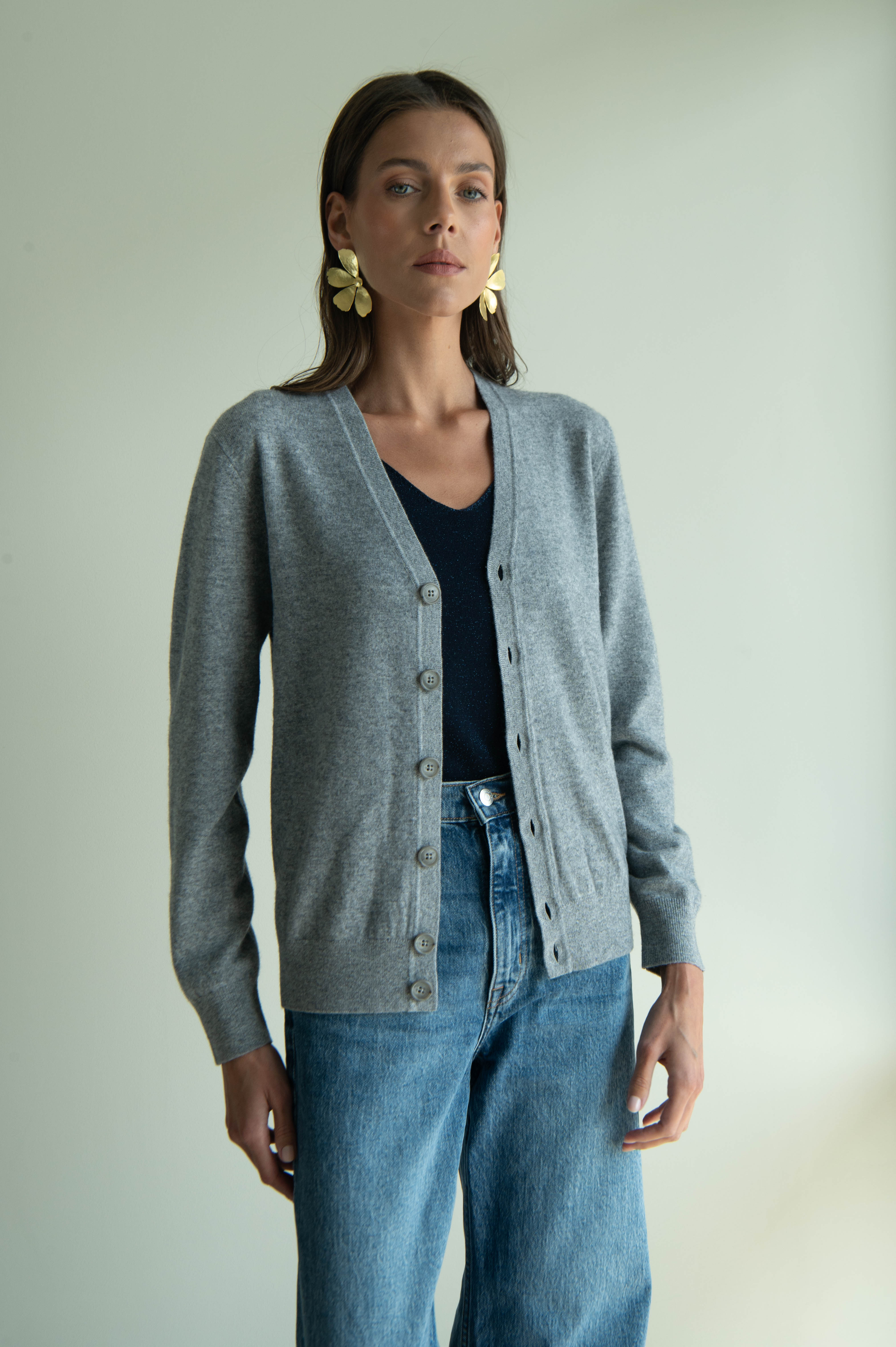 UNISEX CHAOS JAQUARD CARDIGAN GREY